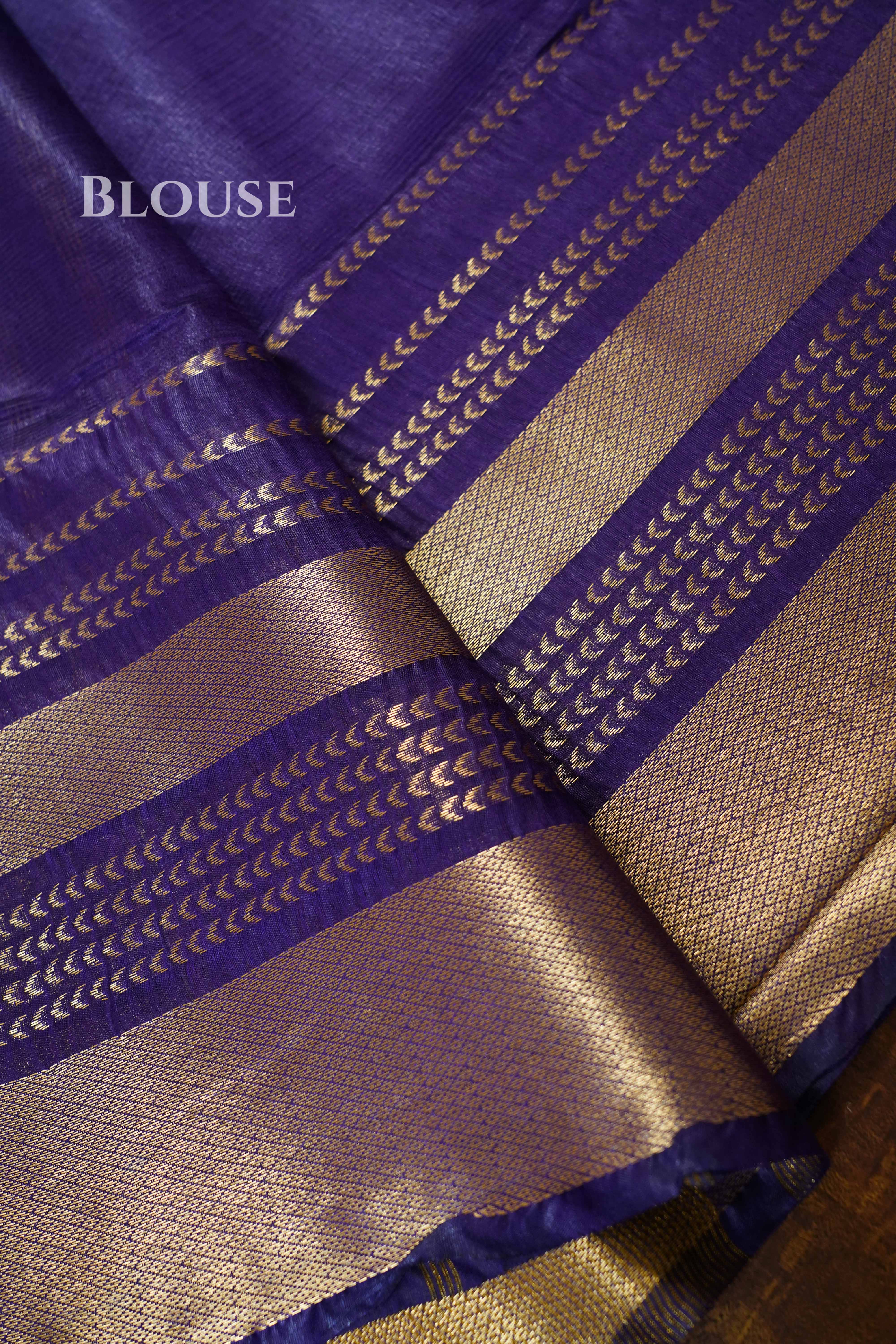 Royal Purple Maheshwari saree QUEENS ALMIRAH