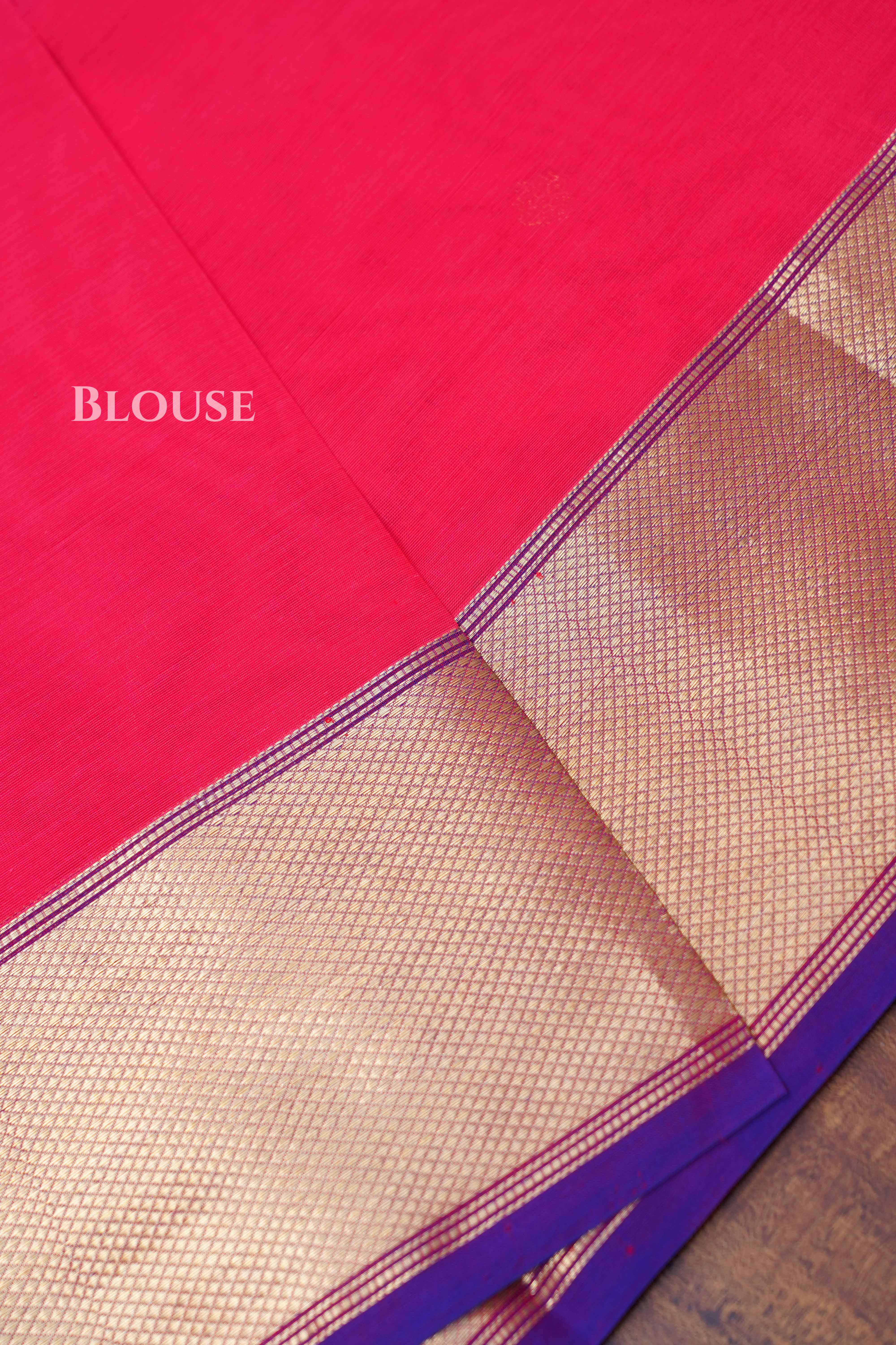 Pinkish Red Karaikudi Chettinad Silk