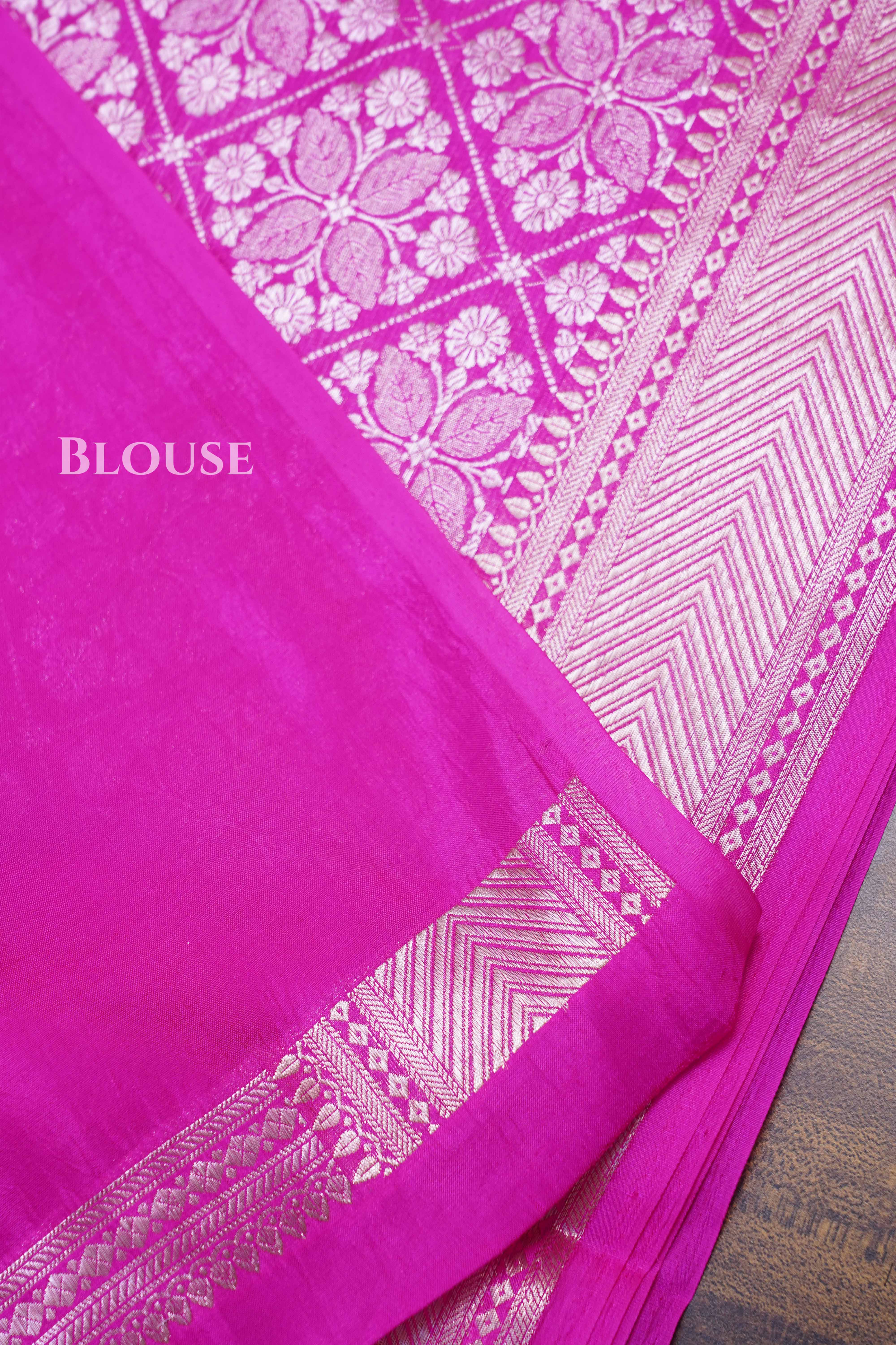 Pink Banarasi Silk Saree