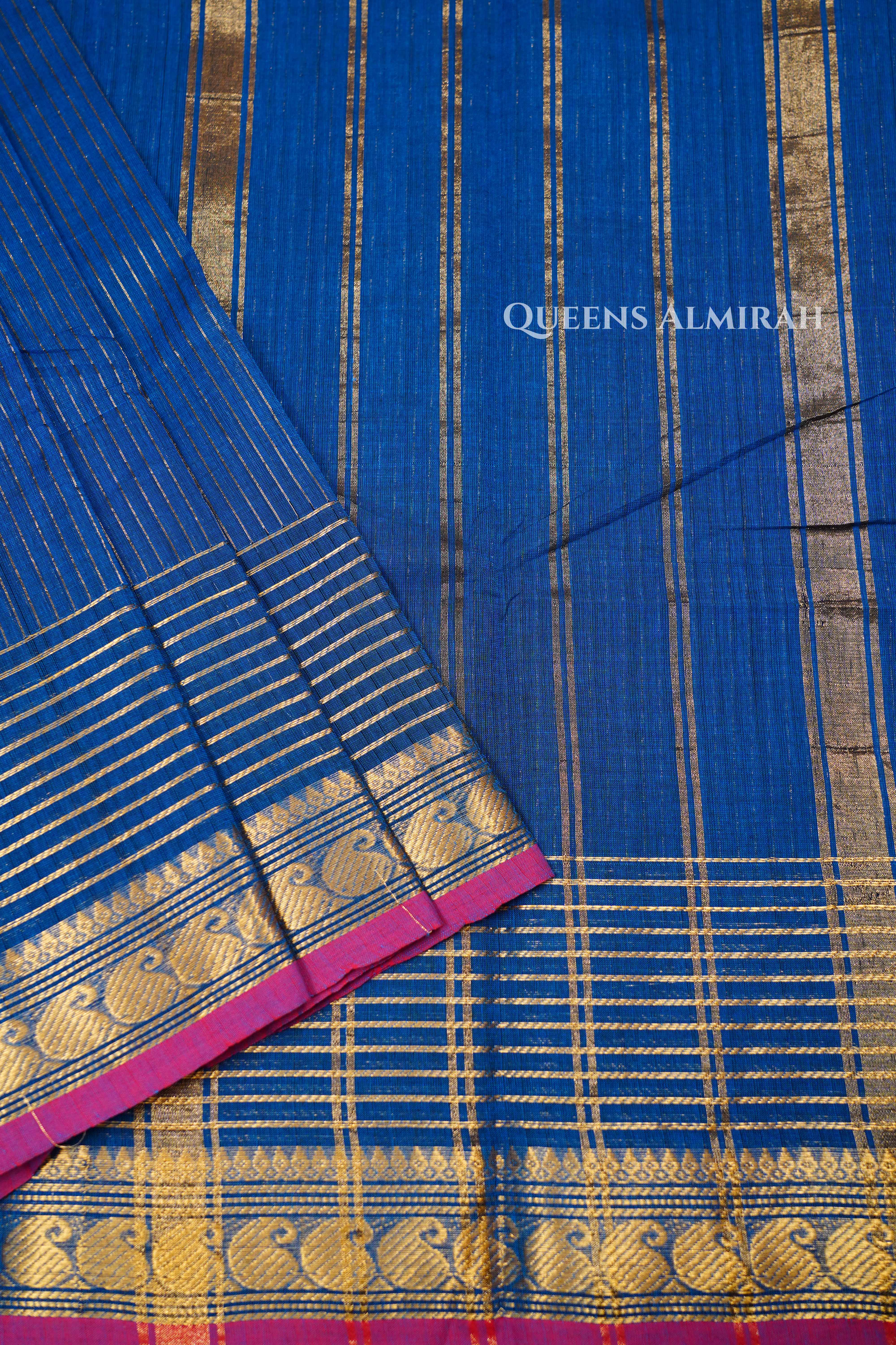 Royal Blue Kanchi Cotton Saree