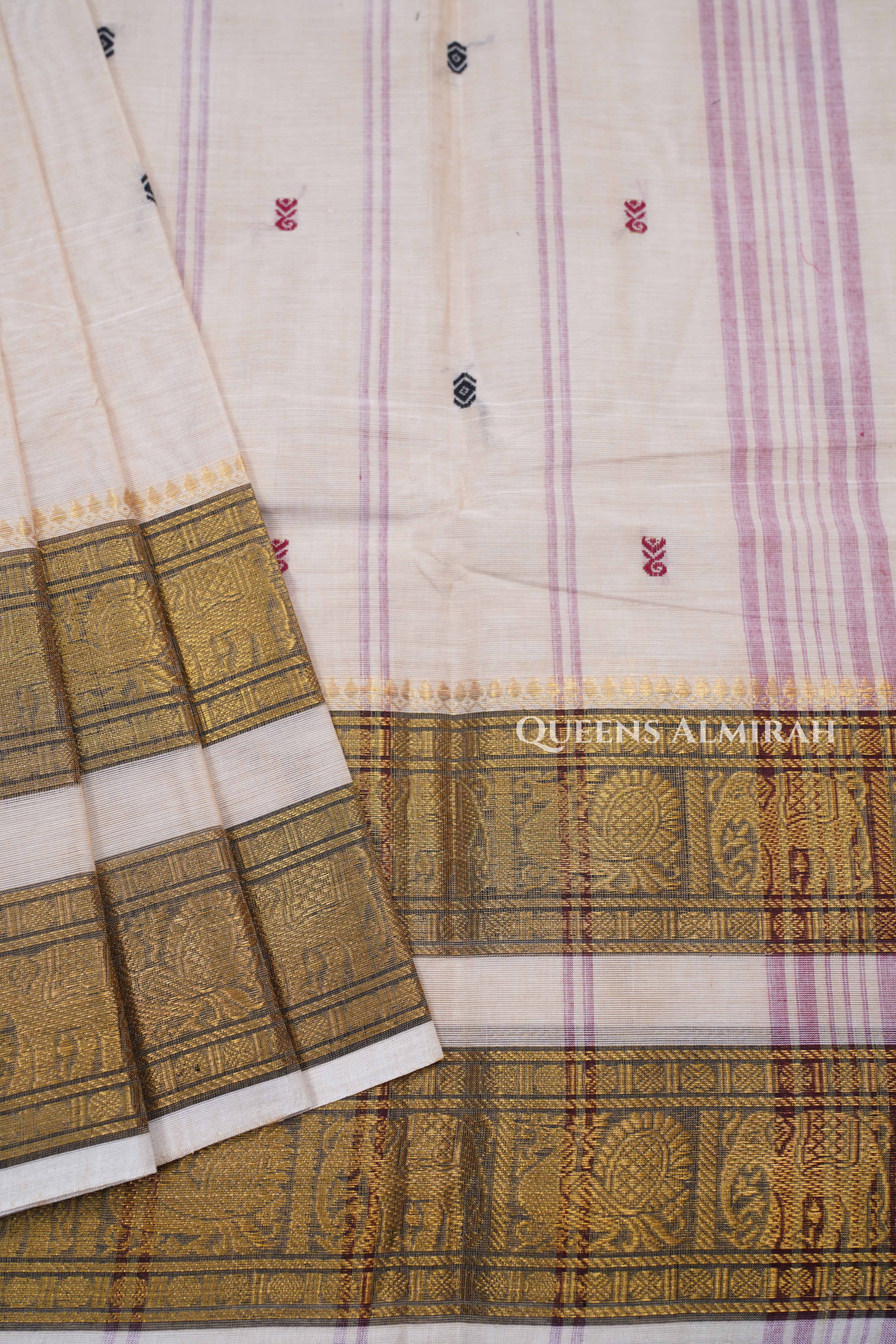 Sandal Kanchi Cotton Saree