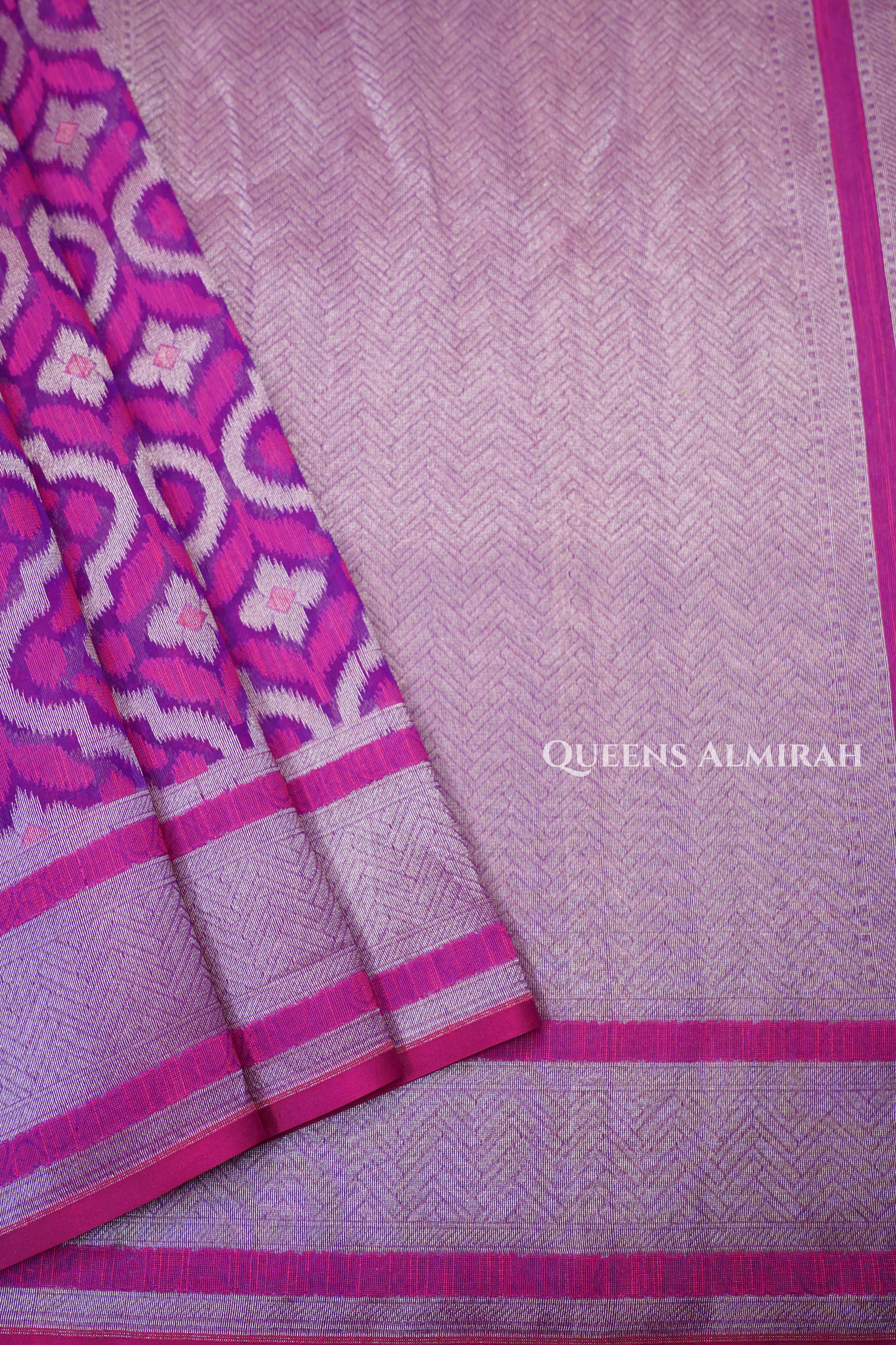 Magenta Banarasi Oranza Silk Saree