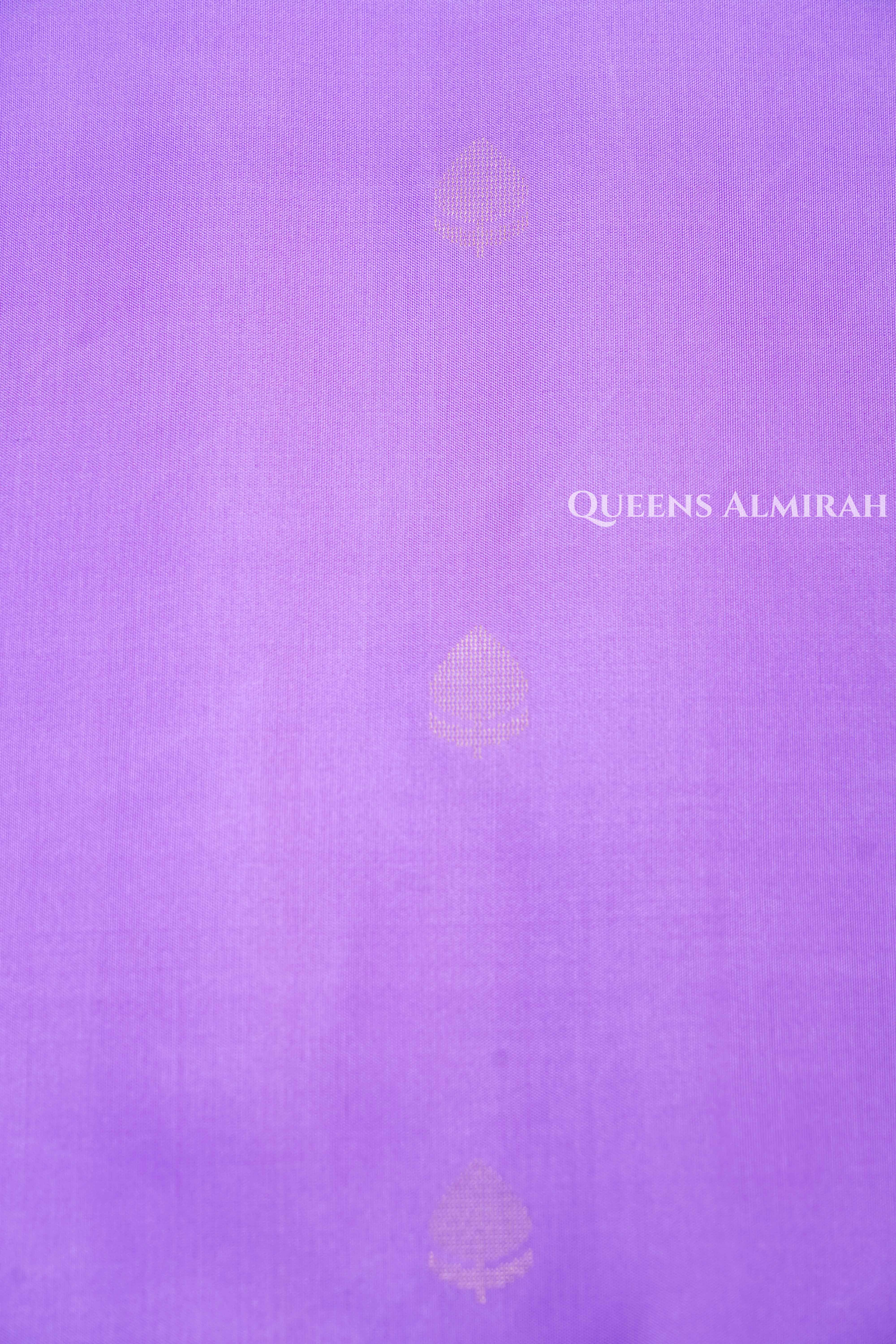 Lilac Purple Pure Soft Silk Saree