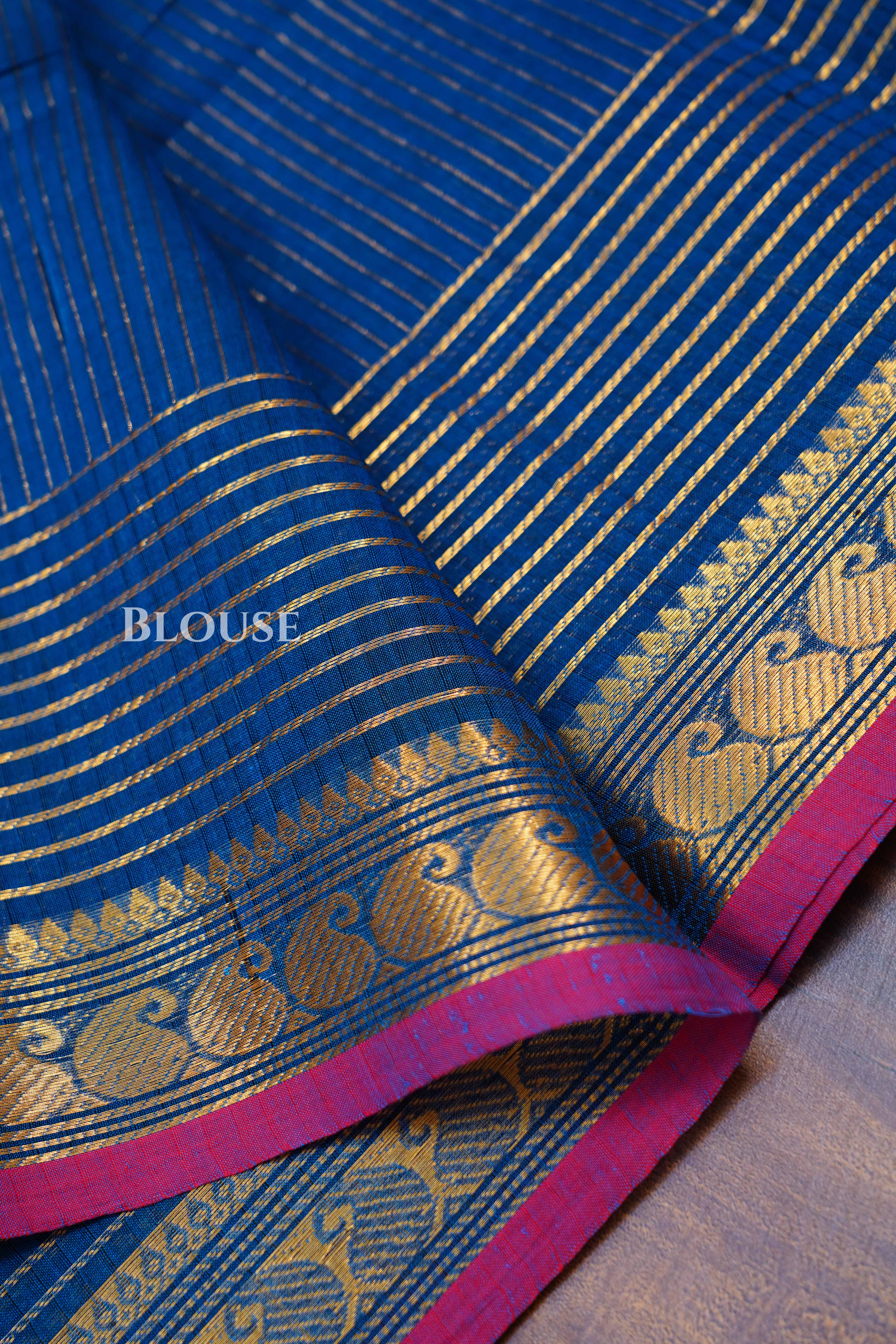 Royal Blue Kanchi Cotton Saree
