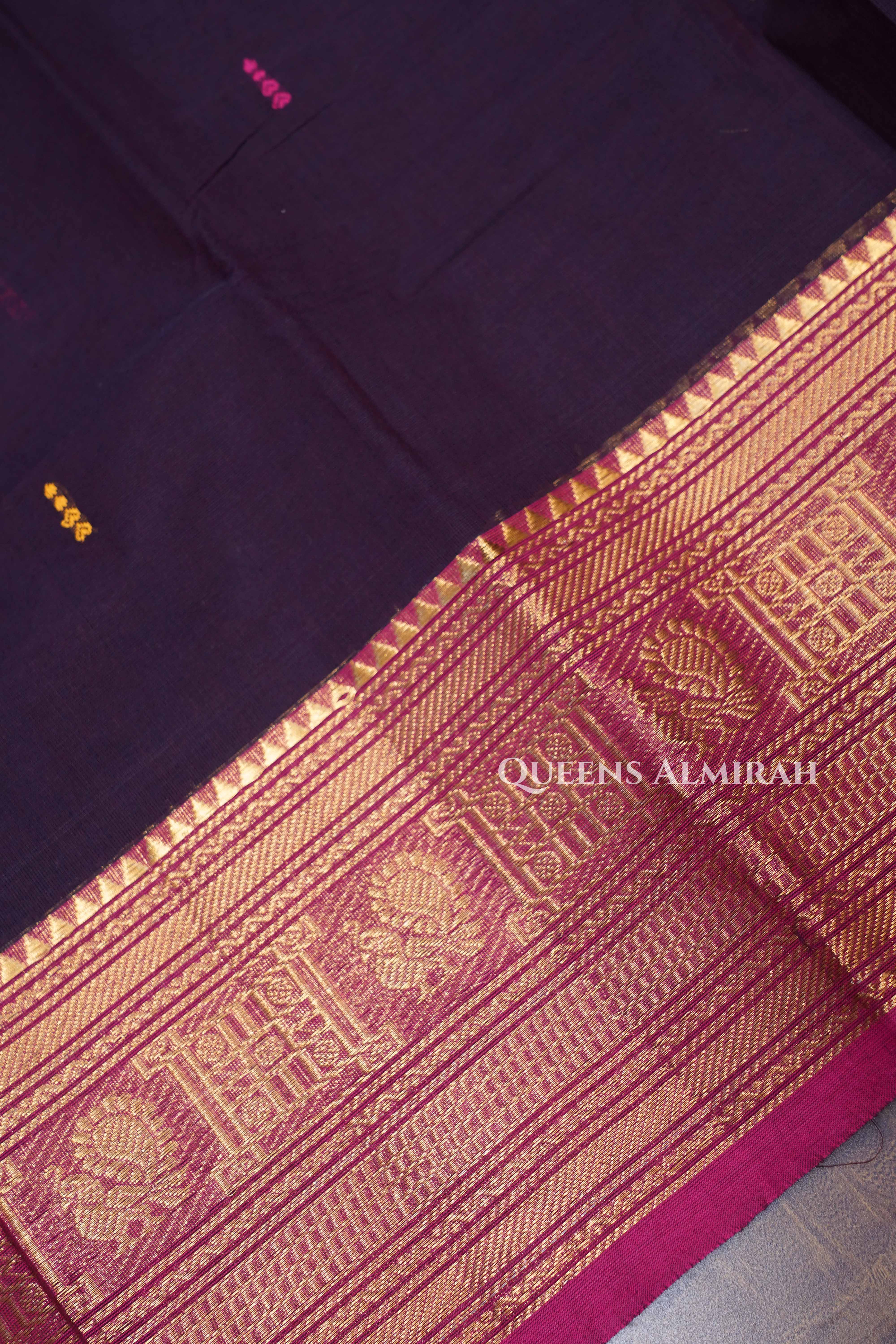 Dark Purple Kanchi Cotton Saree