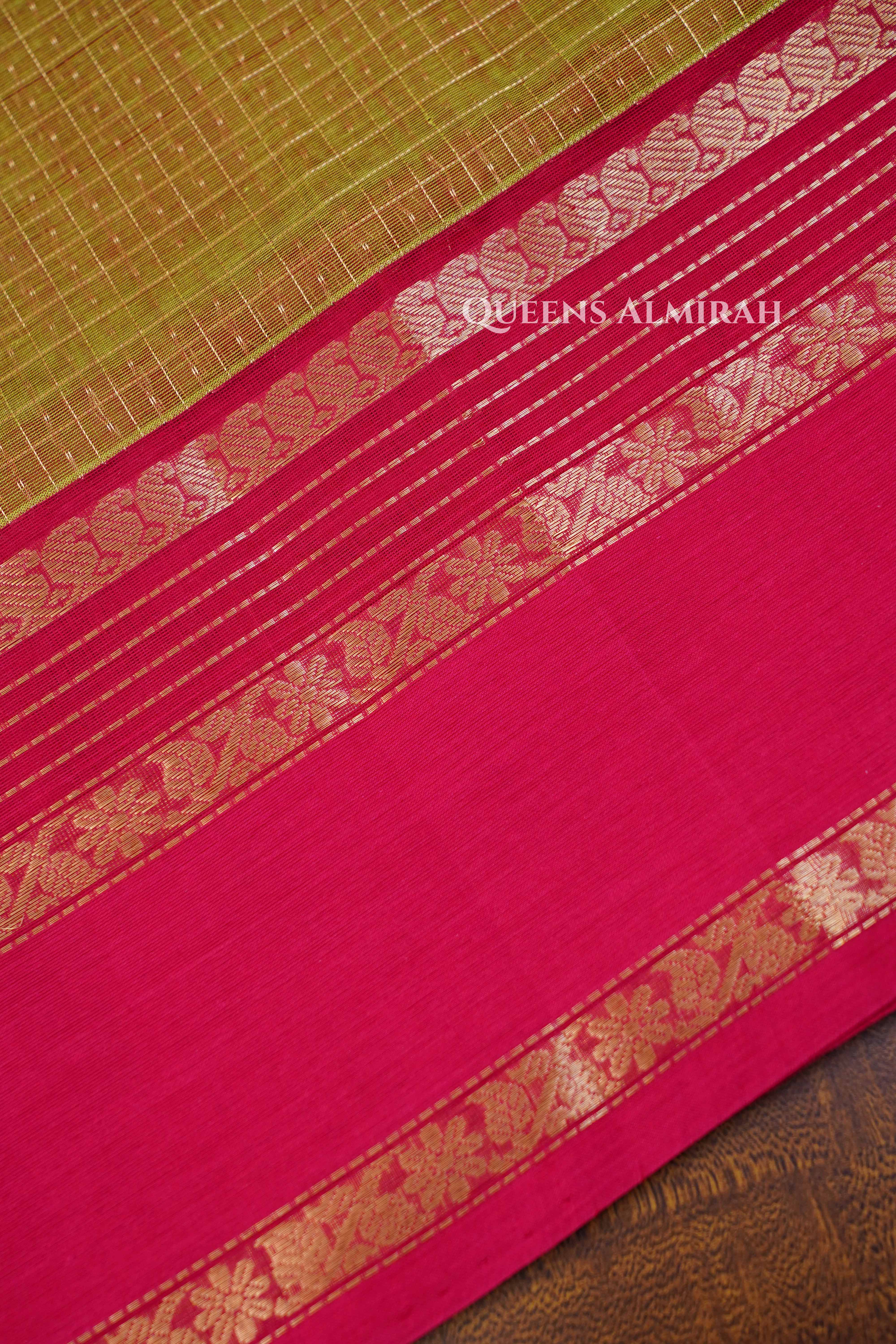 Mustard Yellow- Karaikudi Chettinad Silk Cotton Saree