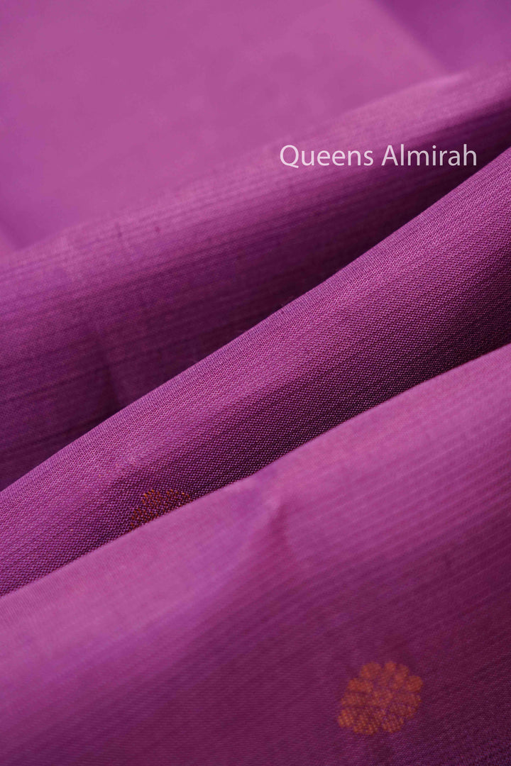 LIGHT PINK WITH GOLD BORDER KANCHIVARAM SILK SAREE - Queens Jewel Emporium