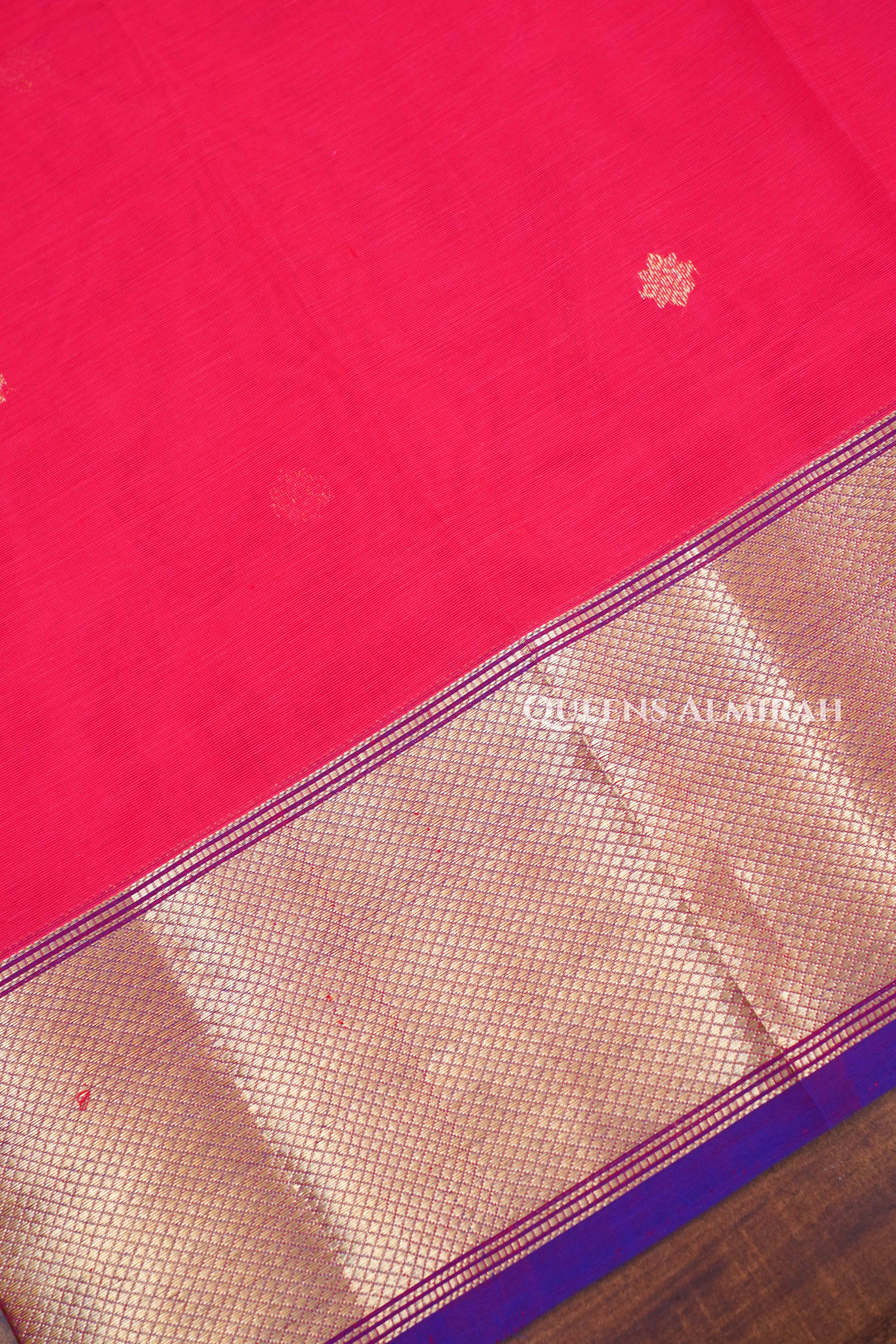 Pinkish Red Karaikudi Chettinad Silk