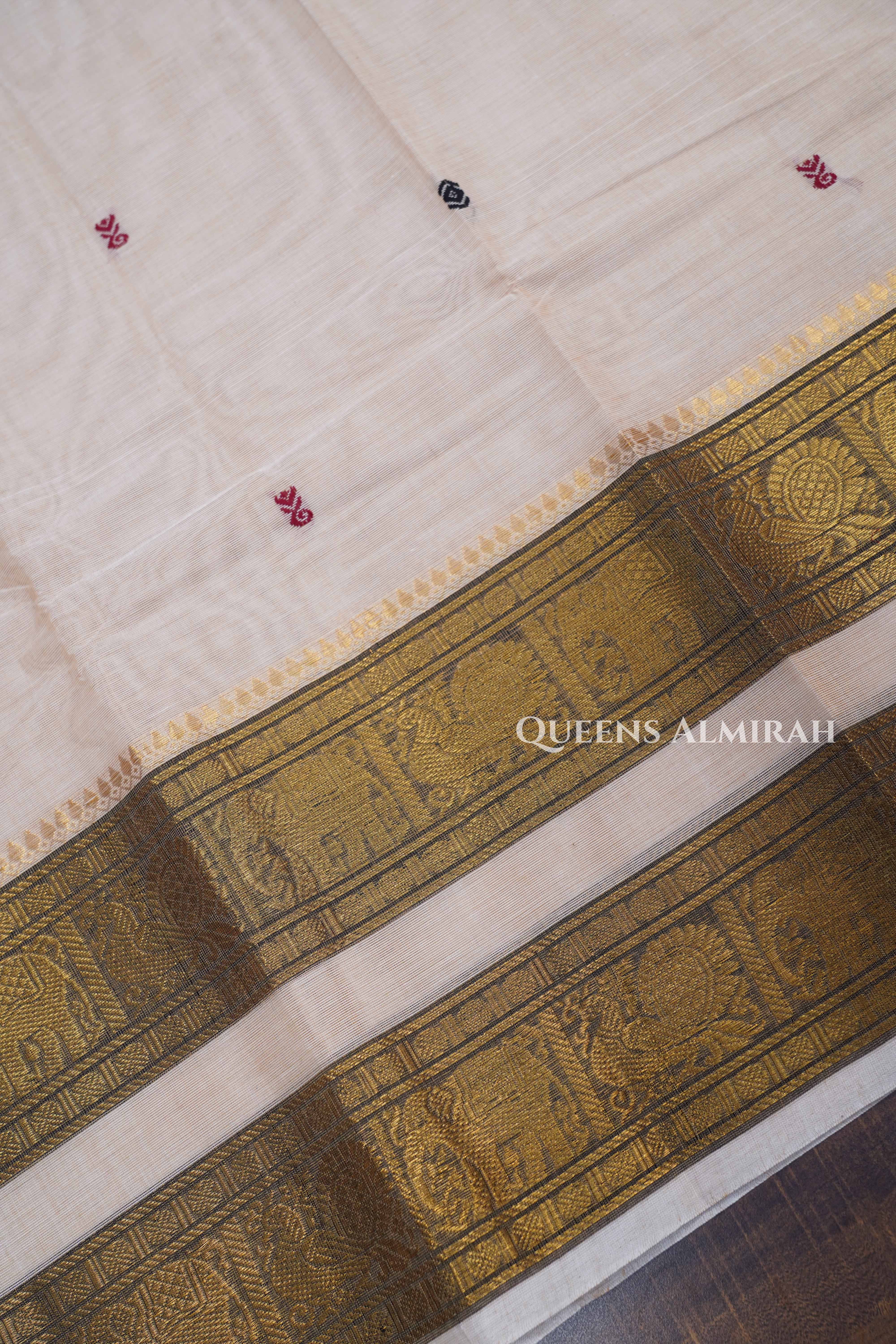 Sandal Kanchi Cotton Saree
