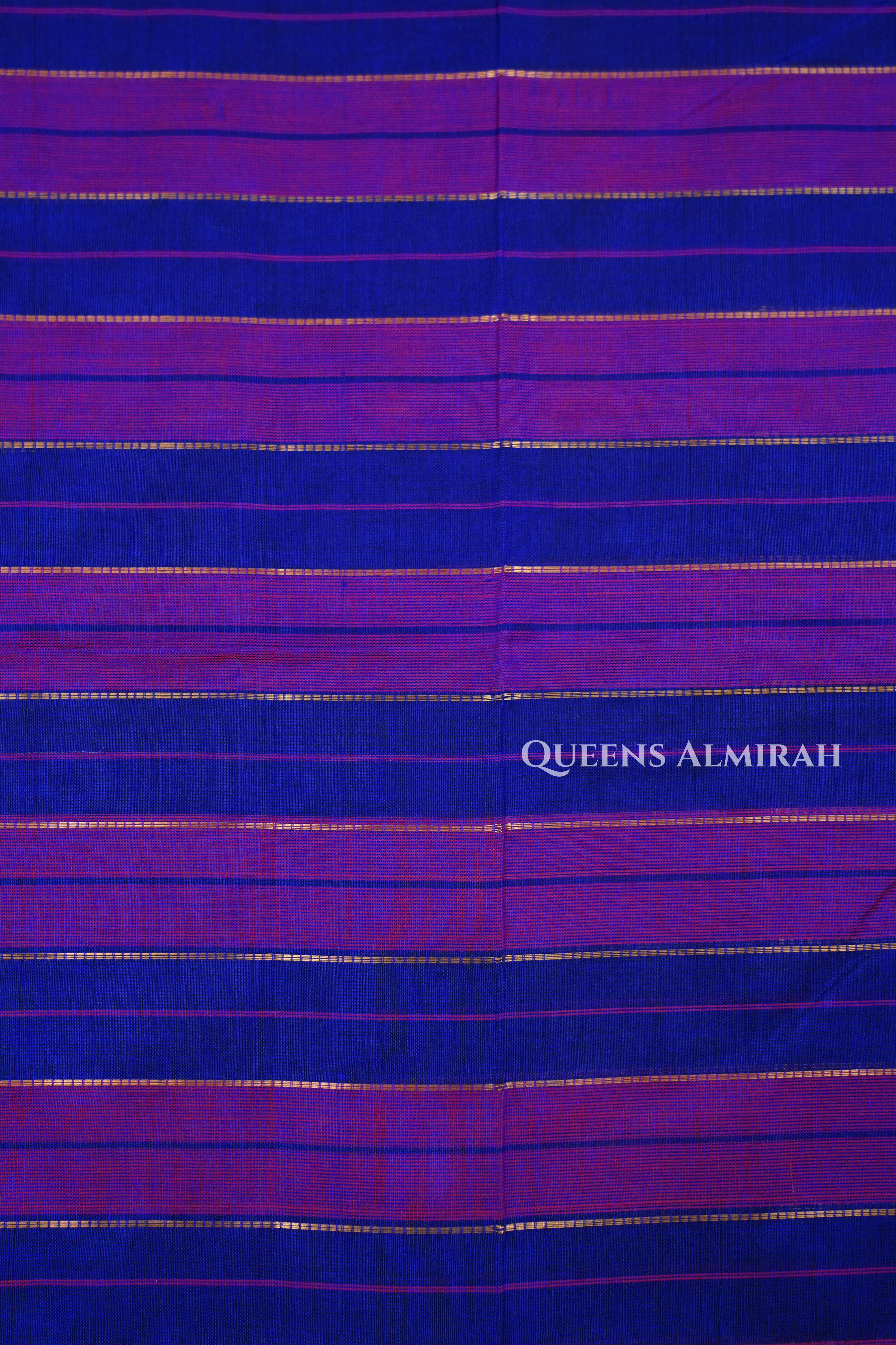 Royal Blue With Purple Pure Kanchi Silk Cotton Saree