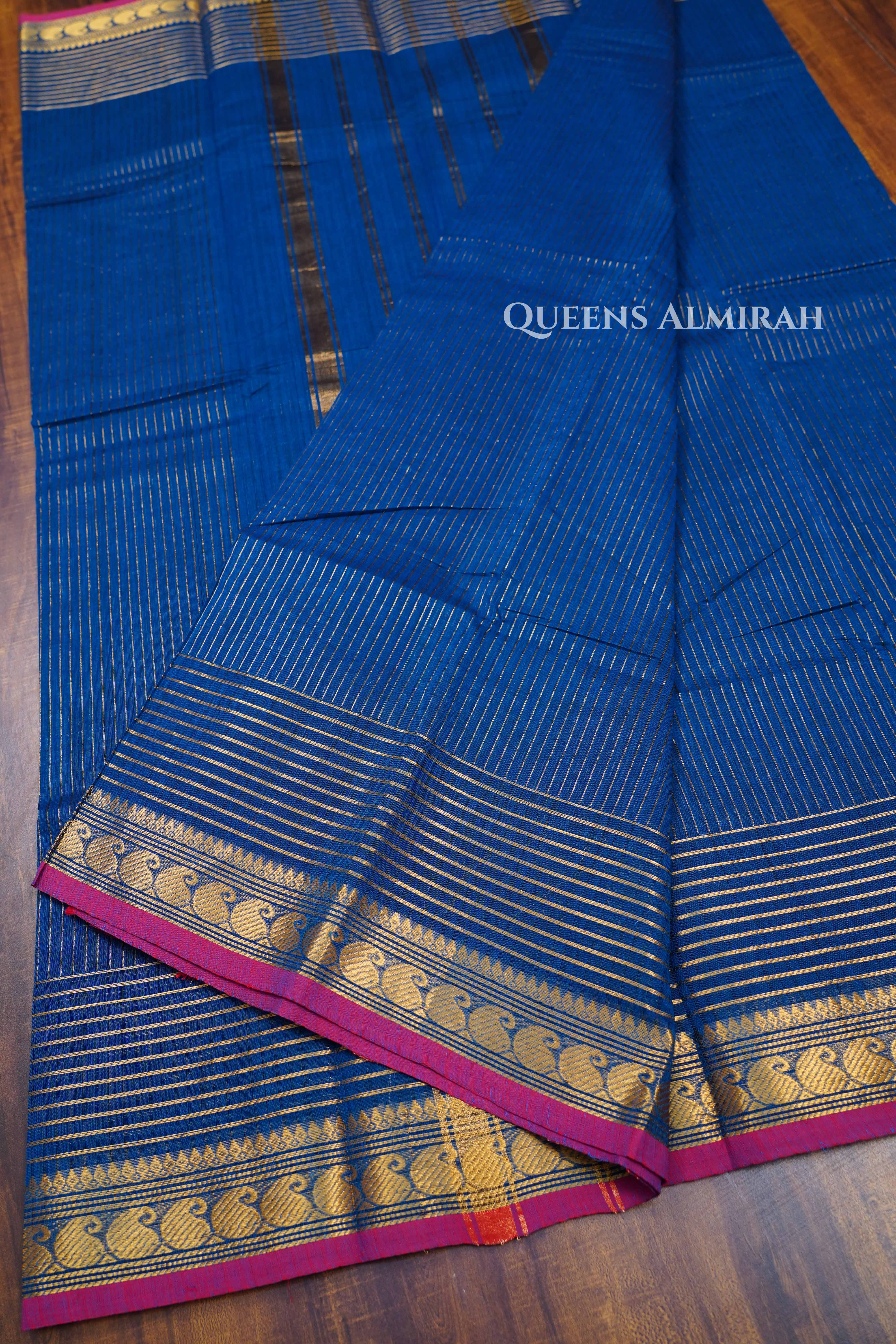 Royal Blue Kanchi Cotton Saree