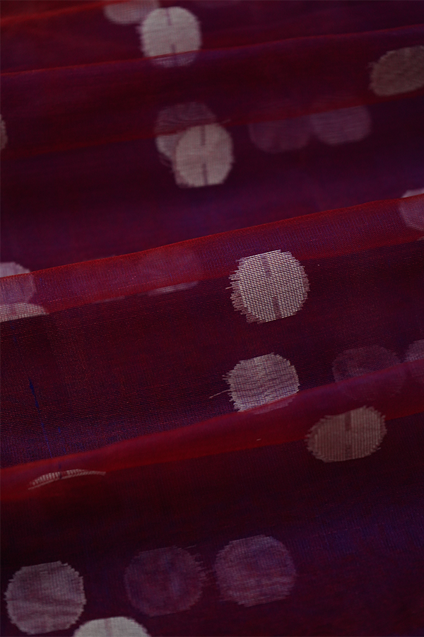 PURPLE MUSLIN JAMDANI SAREE - Queens Jewel Emporium