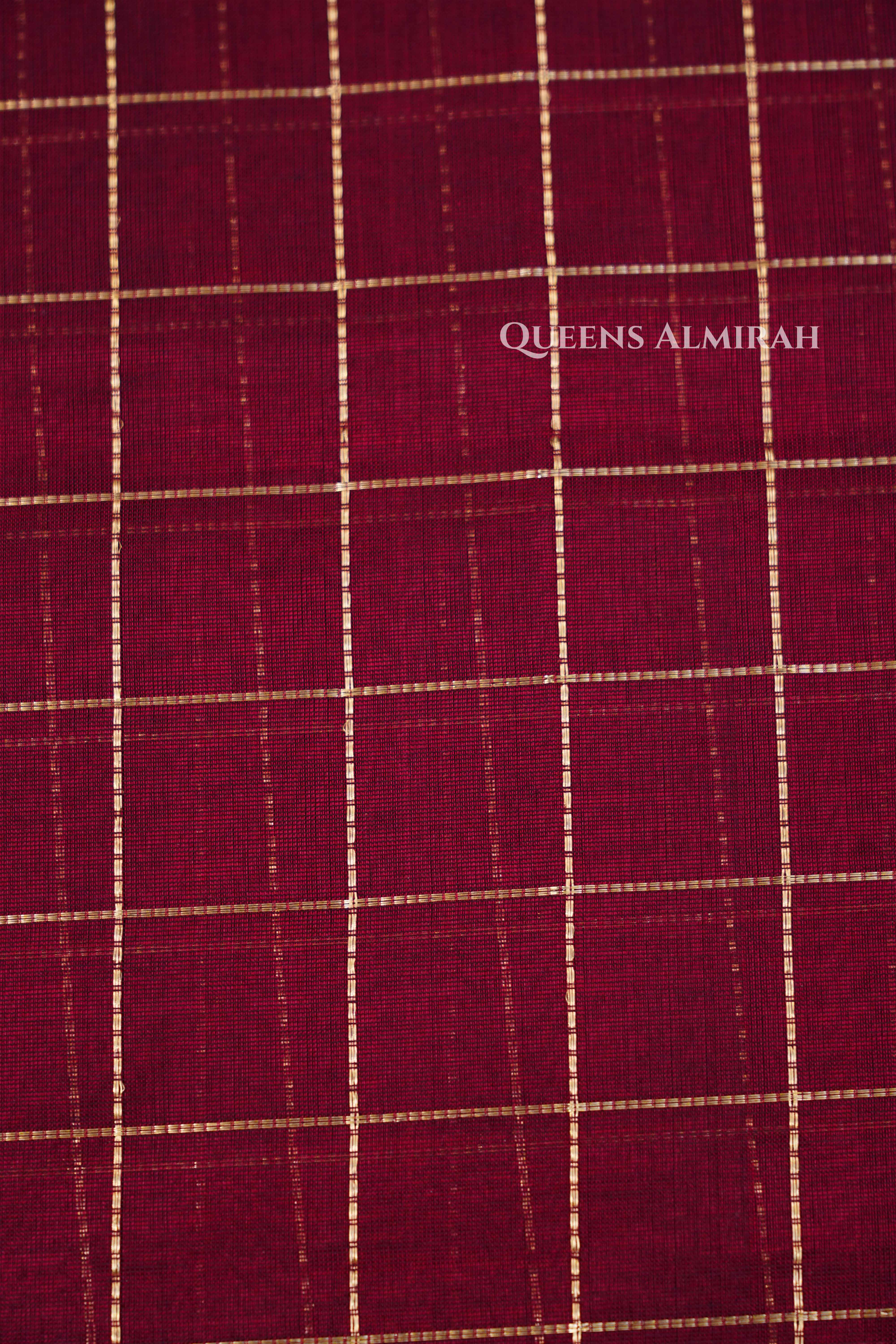 Maroon With Dusky Pink- Karaikudi Chettinad Silk Cotton Saree