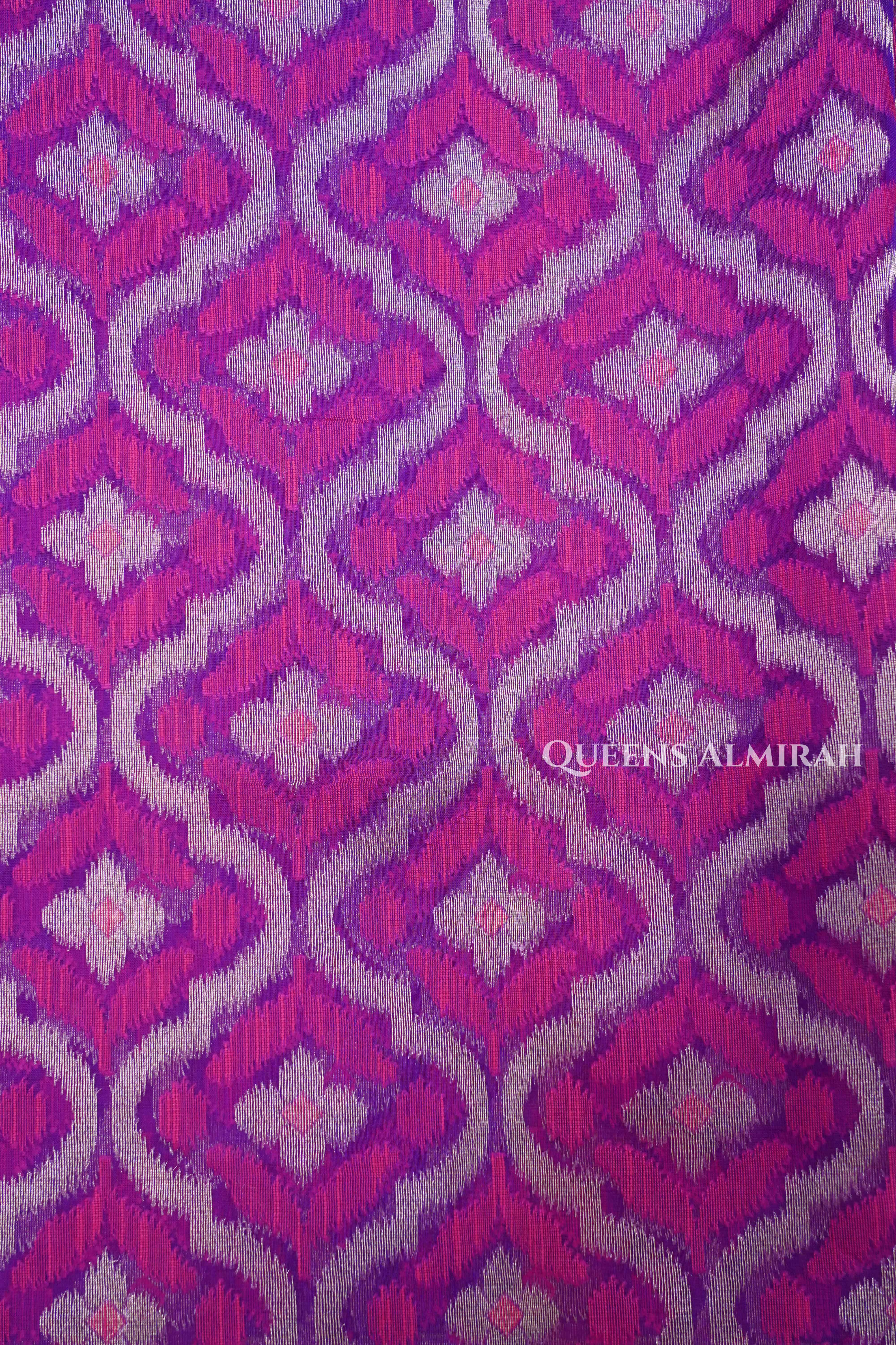 Magenta Banarasi Oranza Silk Saree
