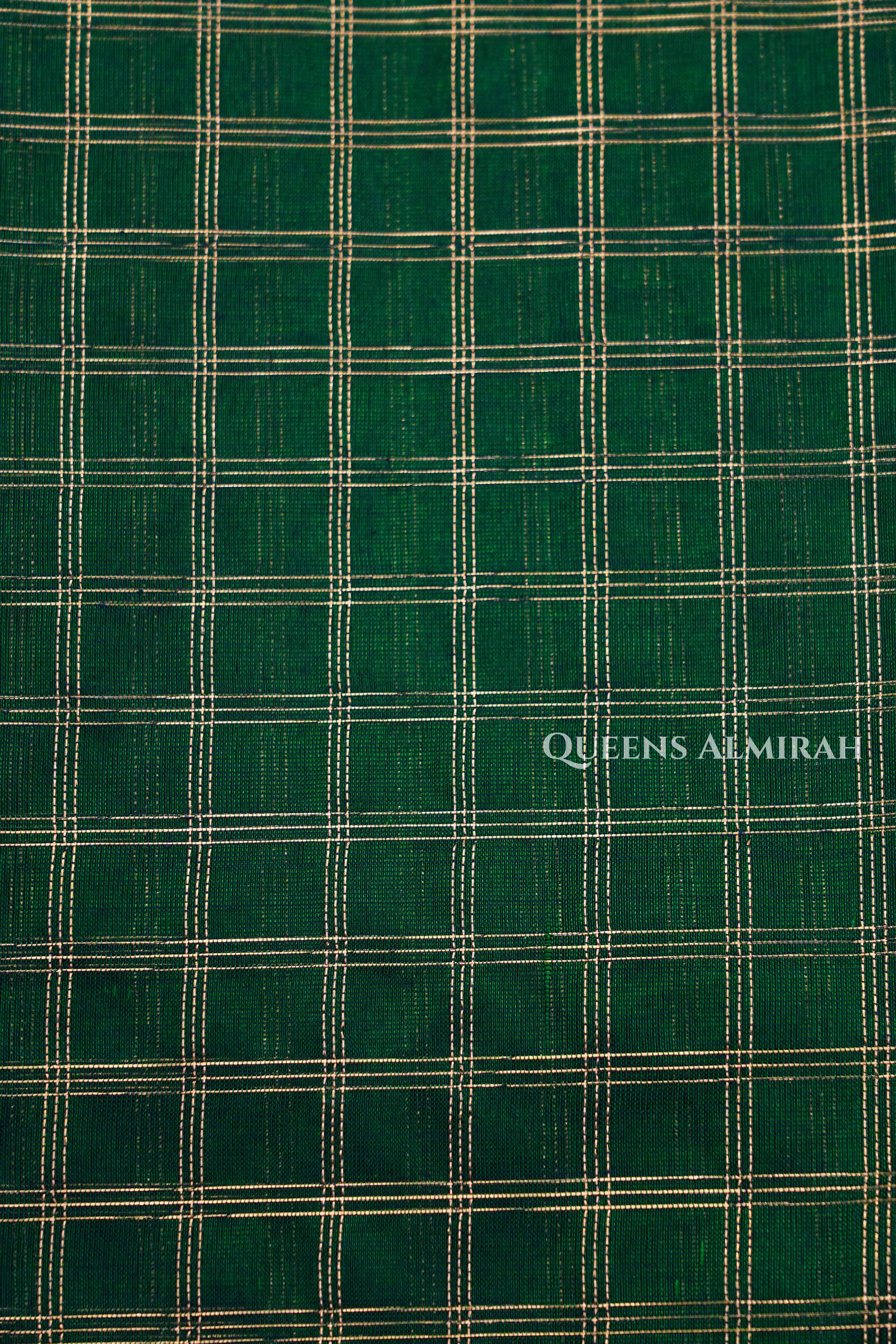 Dark Green Karaikudi Chettinad Silk Cotton