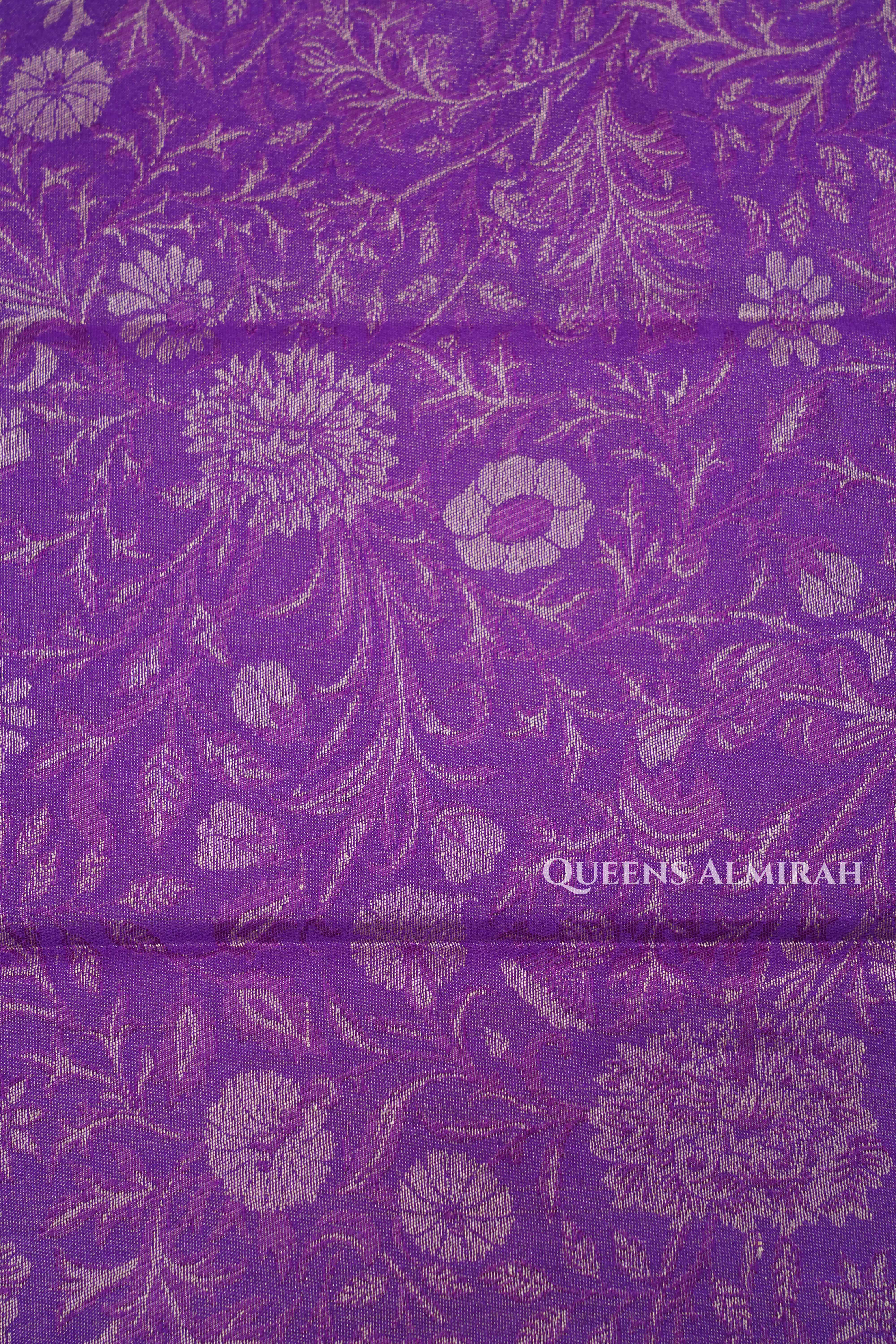 Dark Lavender Pashmina Silk Saree