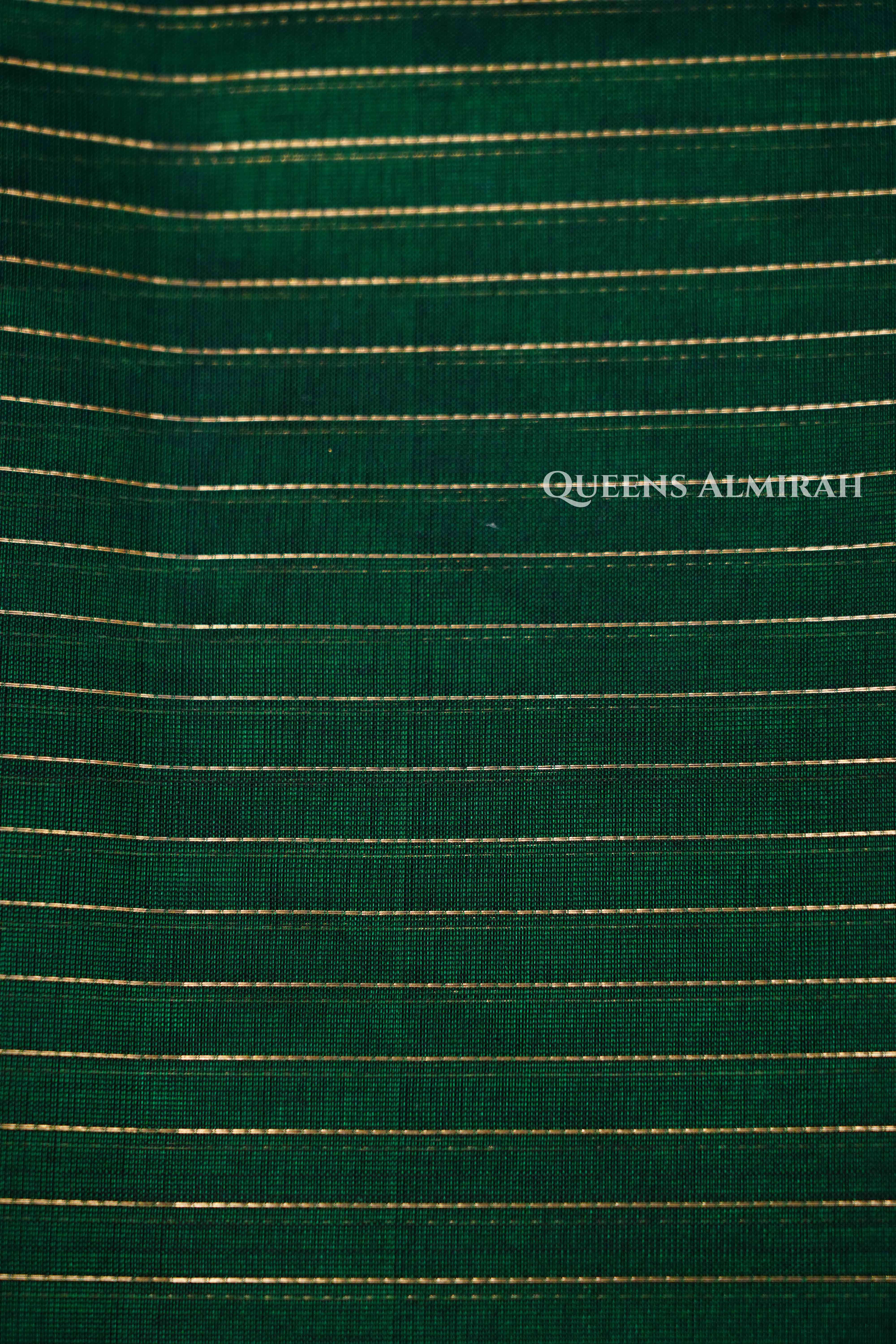 Dark Green- Karaikudi Chettinad Silk Cotton Saree