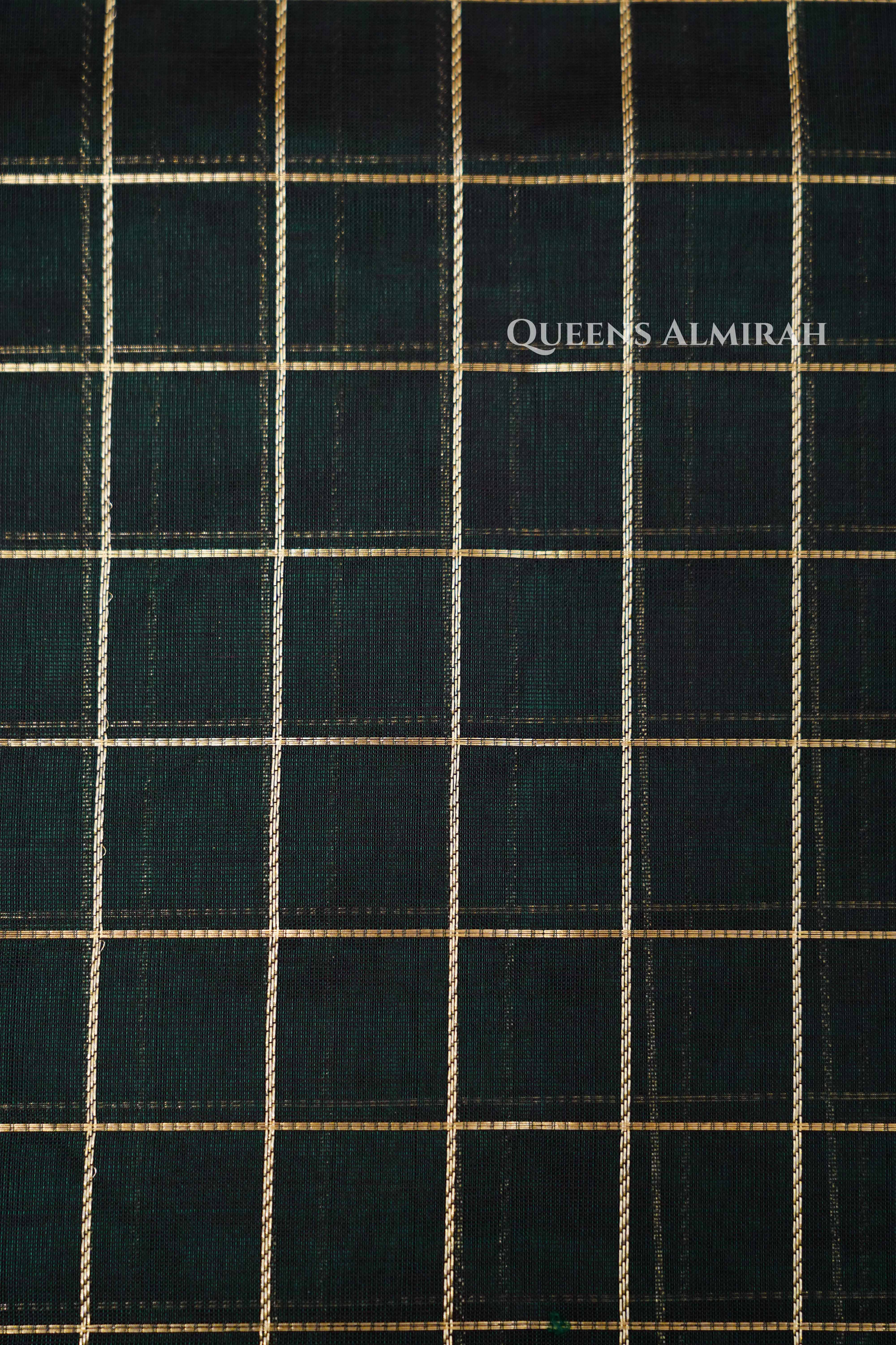 Dark Green Karaikudi Chettinad Silk Cotton Saree