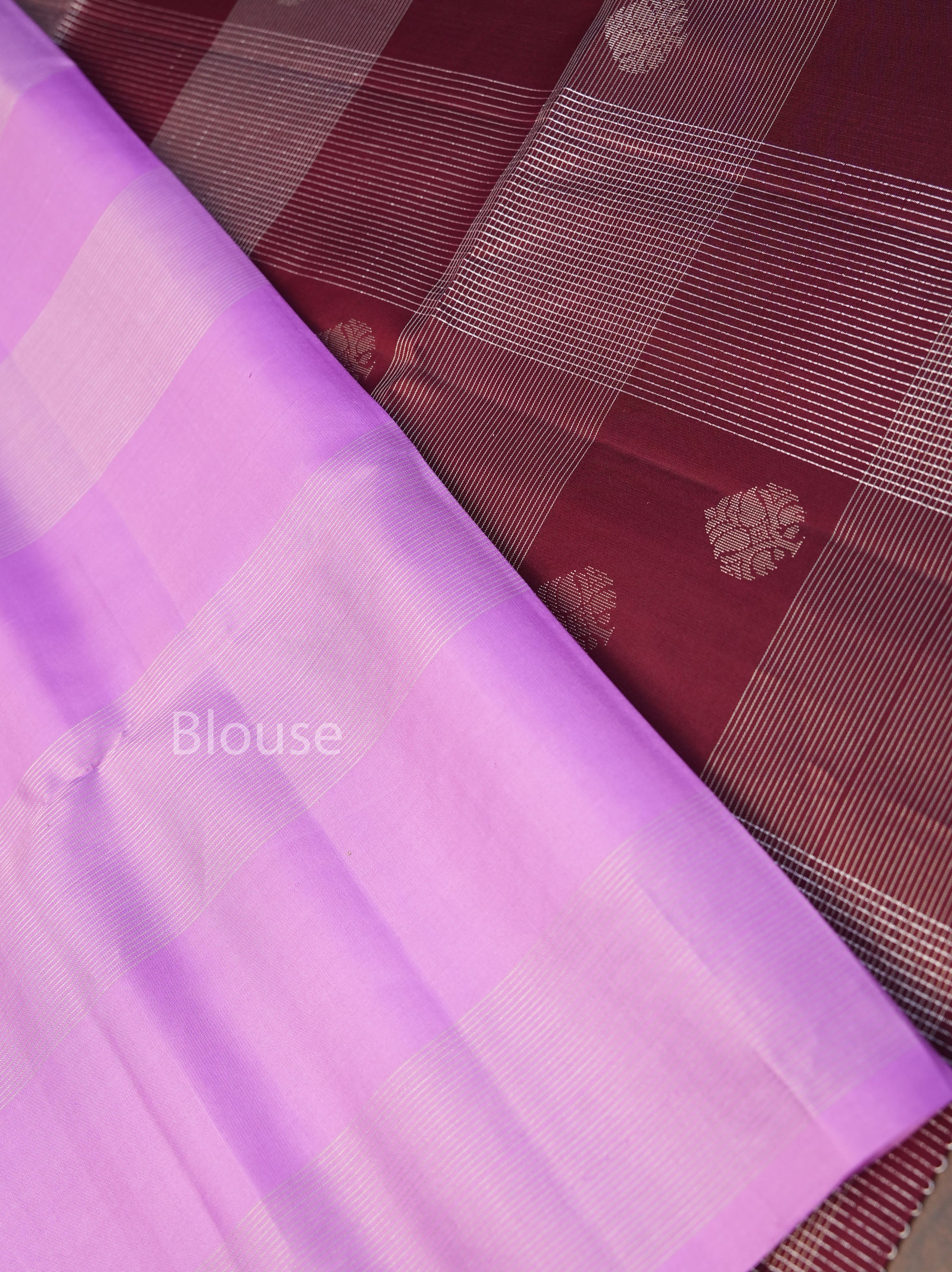 Maroon Vairaoosi Kattam Pure Soft Silk Saree