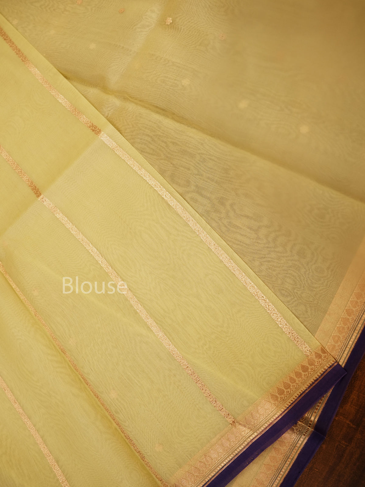 Pastel Yellow Banarasi Kora Organza Silk saree