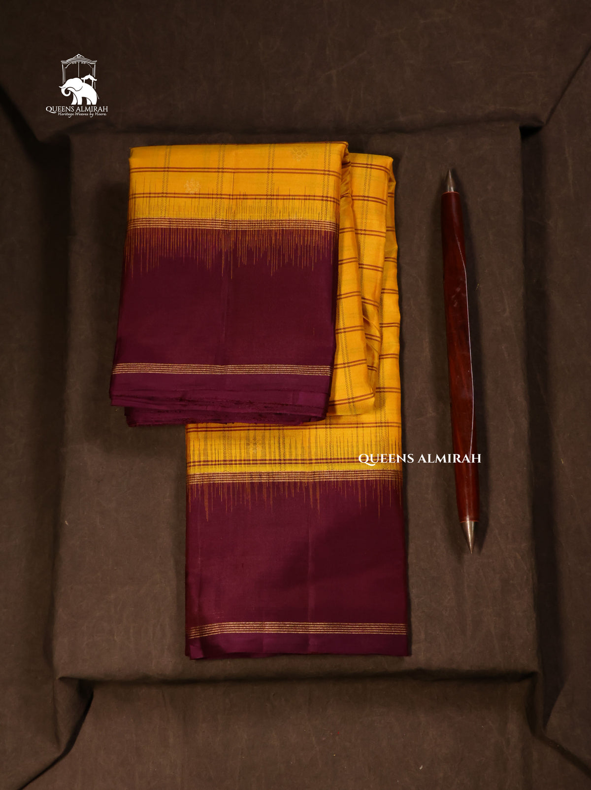 Yellow With Maroon Pure Kanchivaram Silk Saree