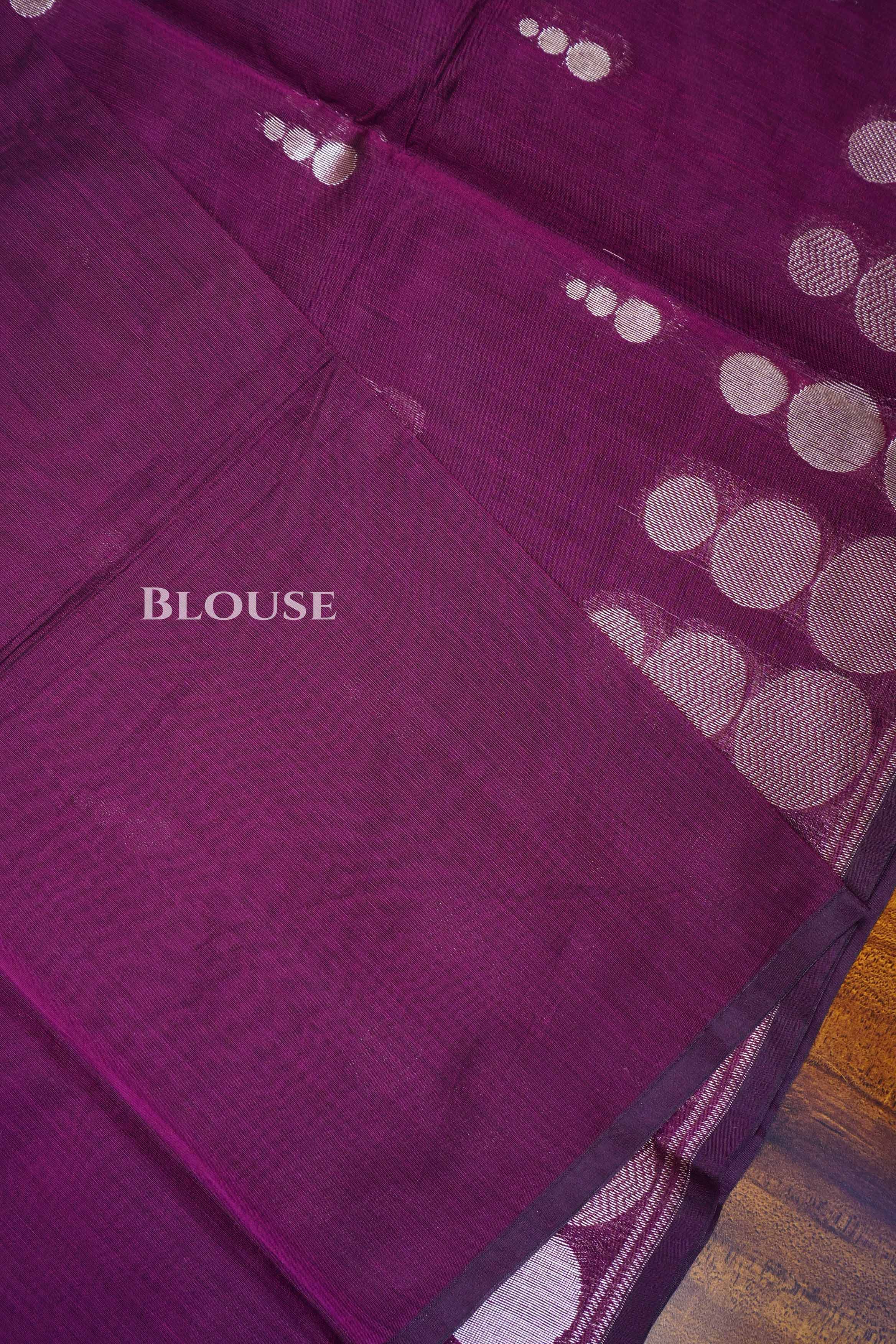 Mulberry Purple Semi Silk Cotton Saree
