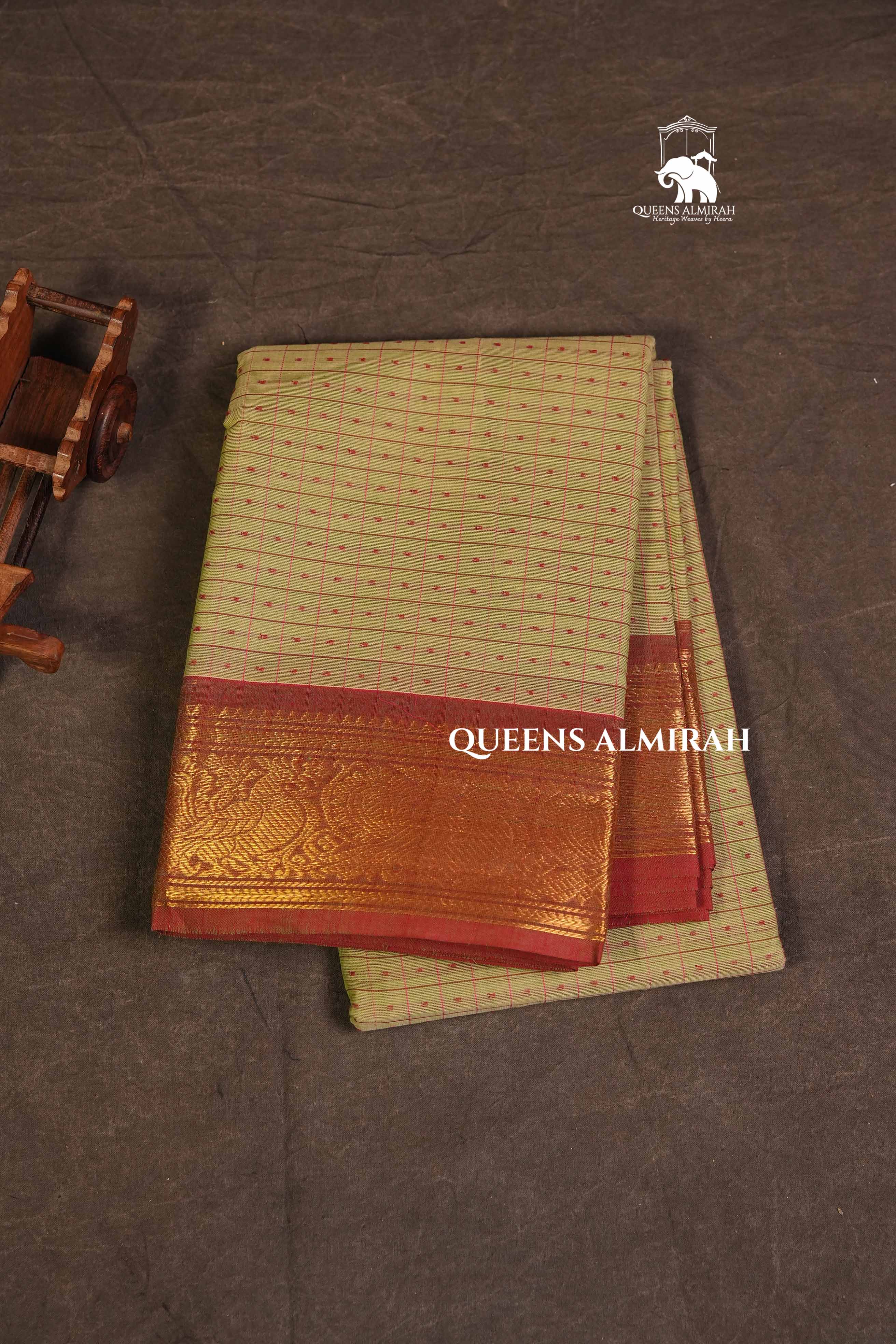 Sand Brown With Brown Kanchi Cotton Saree