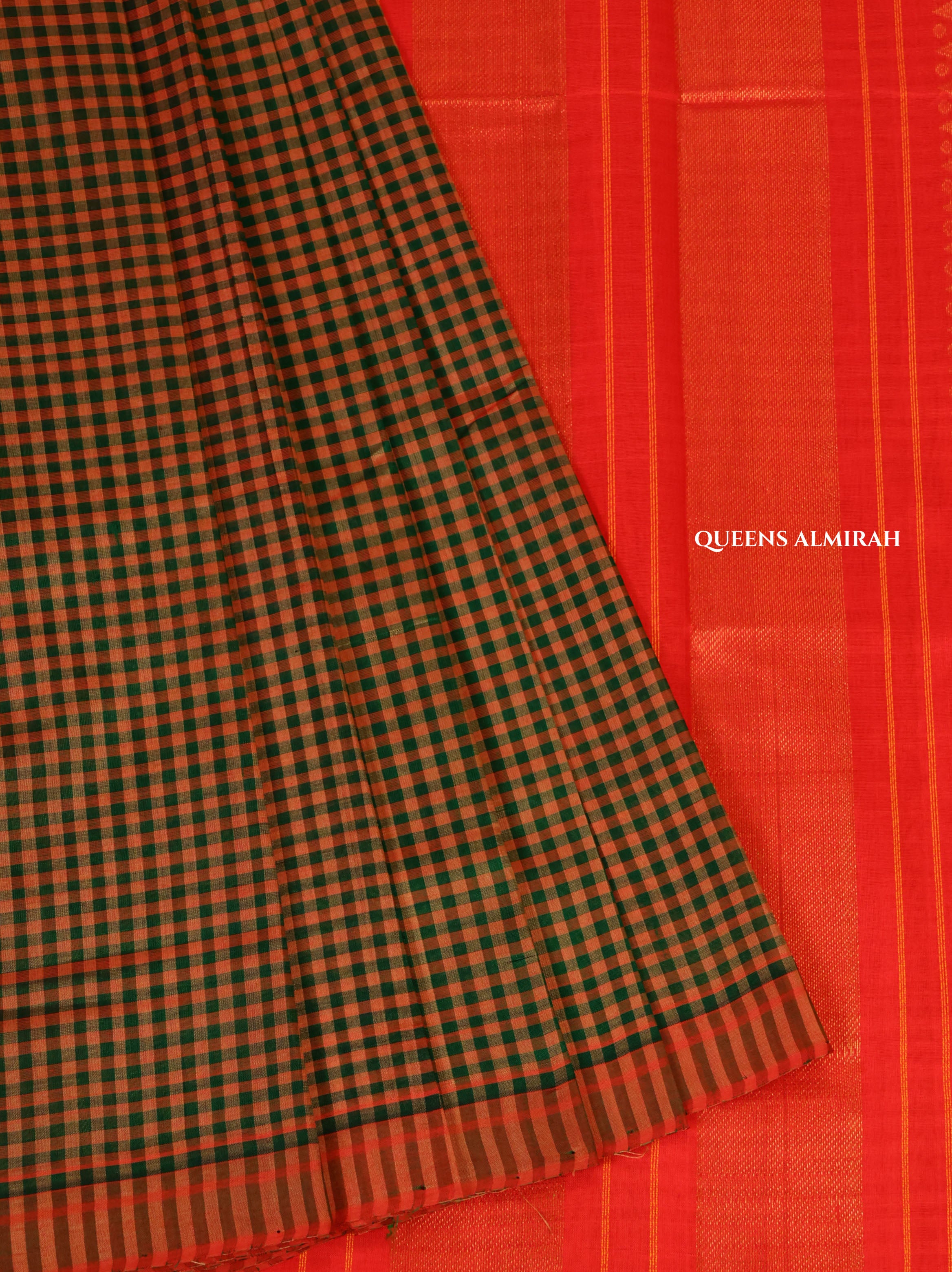 Multi Color Kattam Pure Silk Cotton Saree