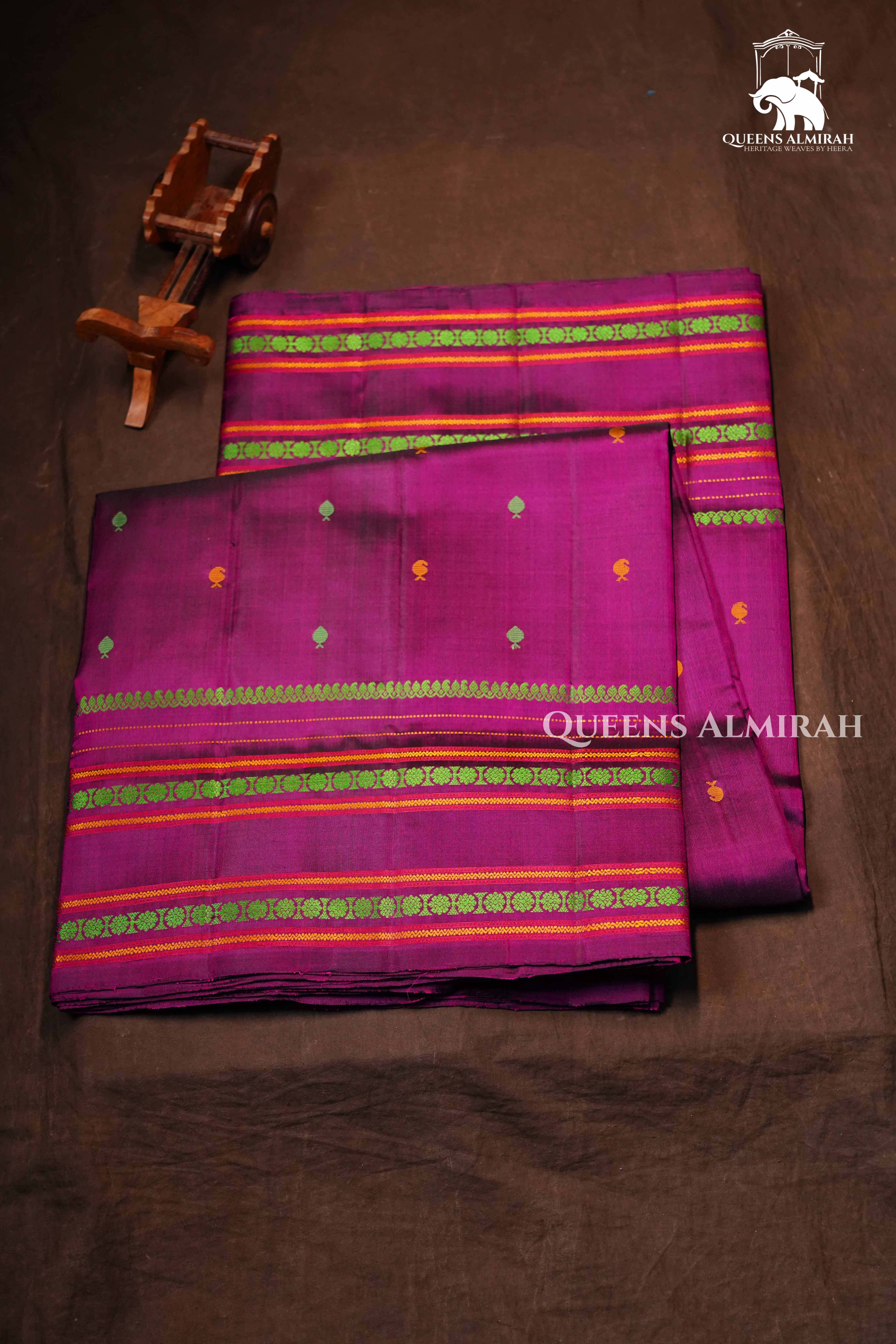 Purple Pure Soft Silk Saree