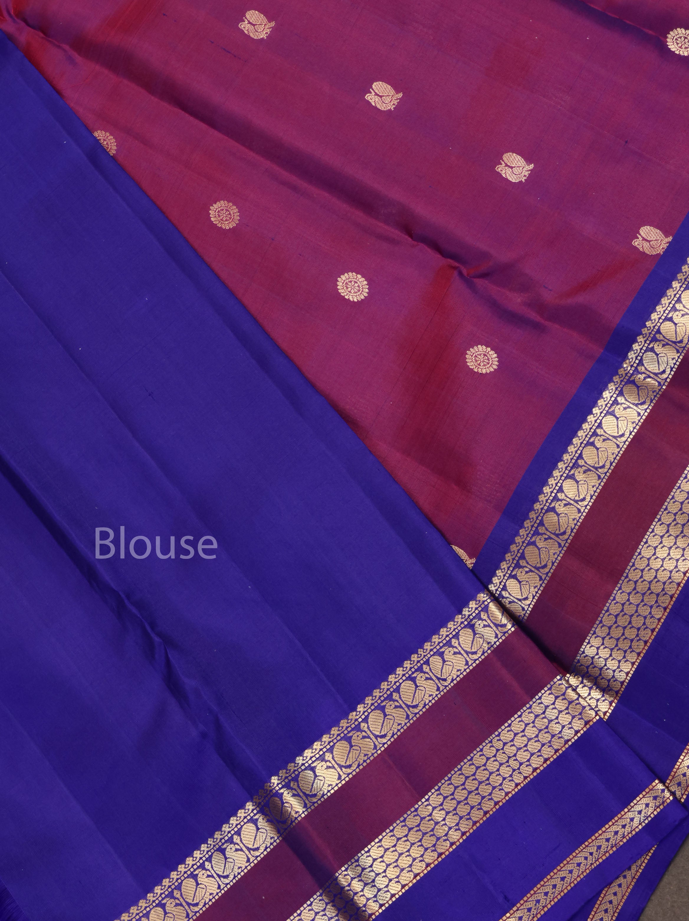 Purple With Violet Pure Kanchivaram Silk Saree