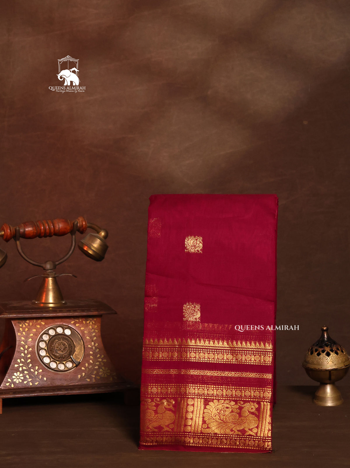 Maroon Kanchi Cotton Saree