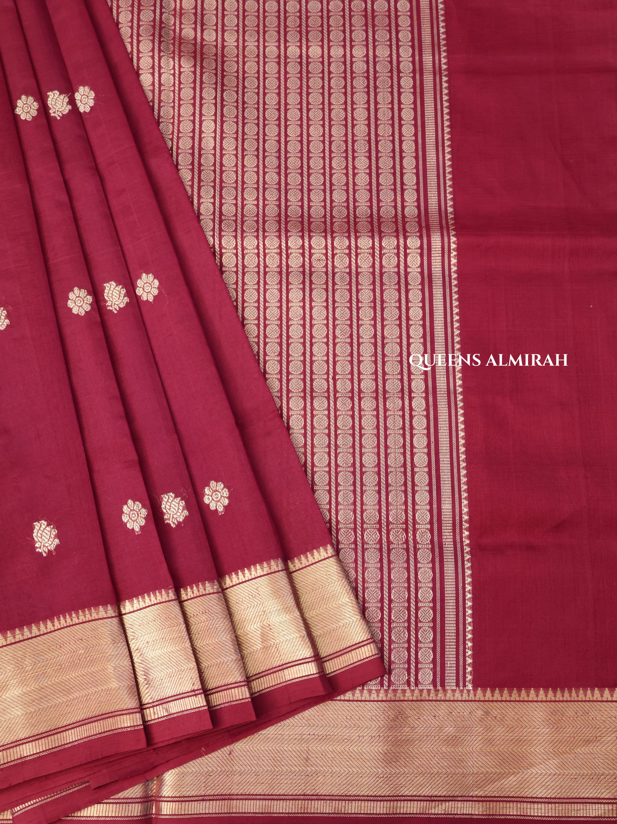 Maroon Chettinad Silk Cotton Saree