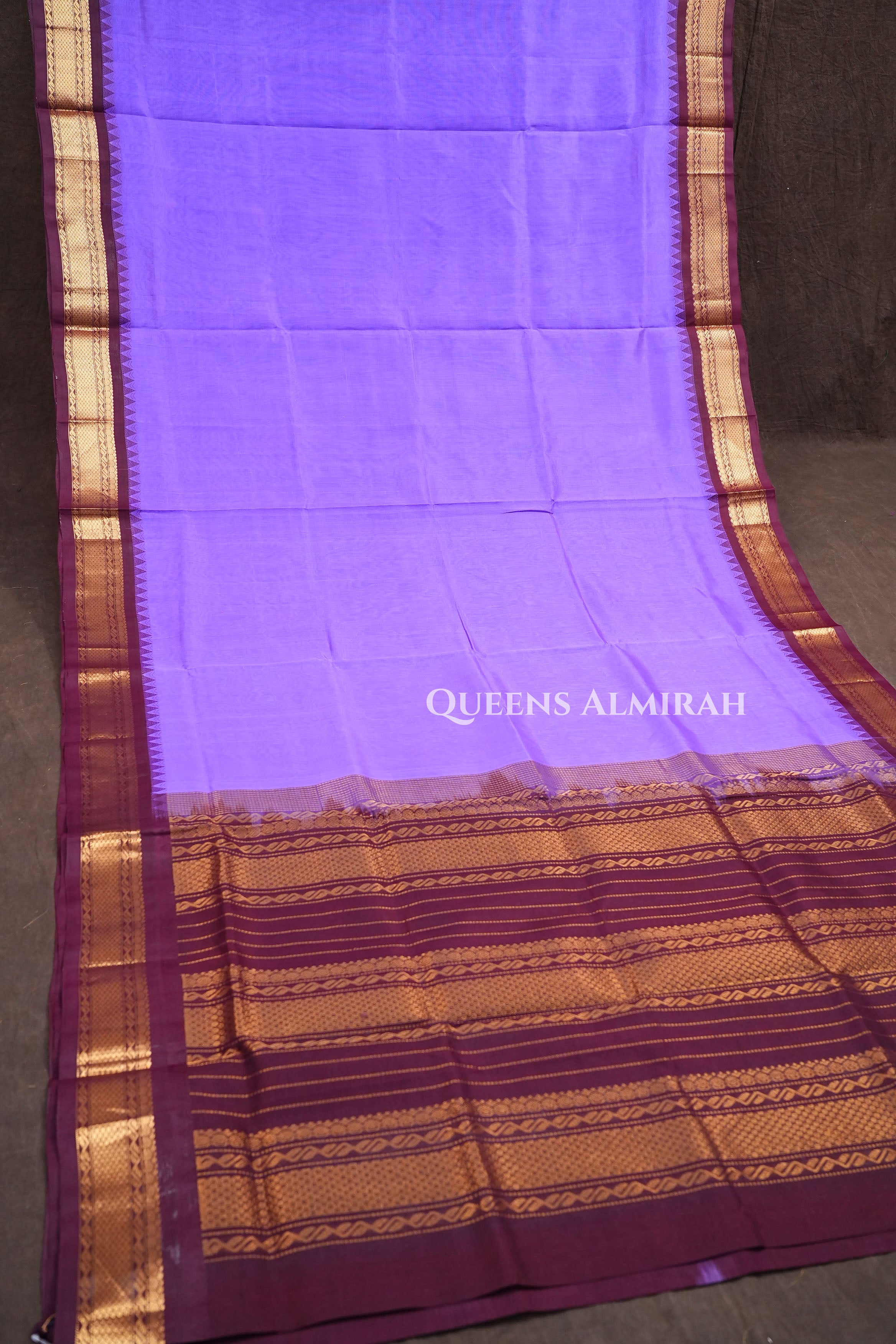 Laveder With Cocoa Bean Pure Kanchi Silk Cotton Saree