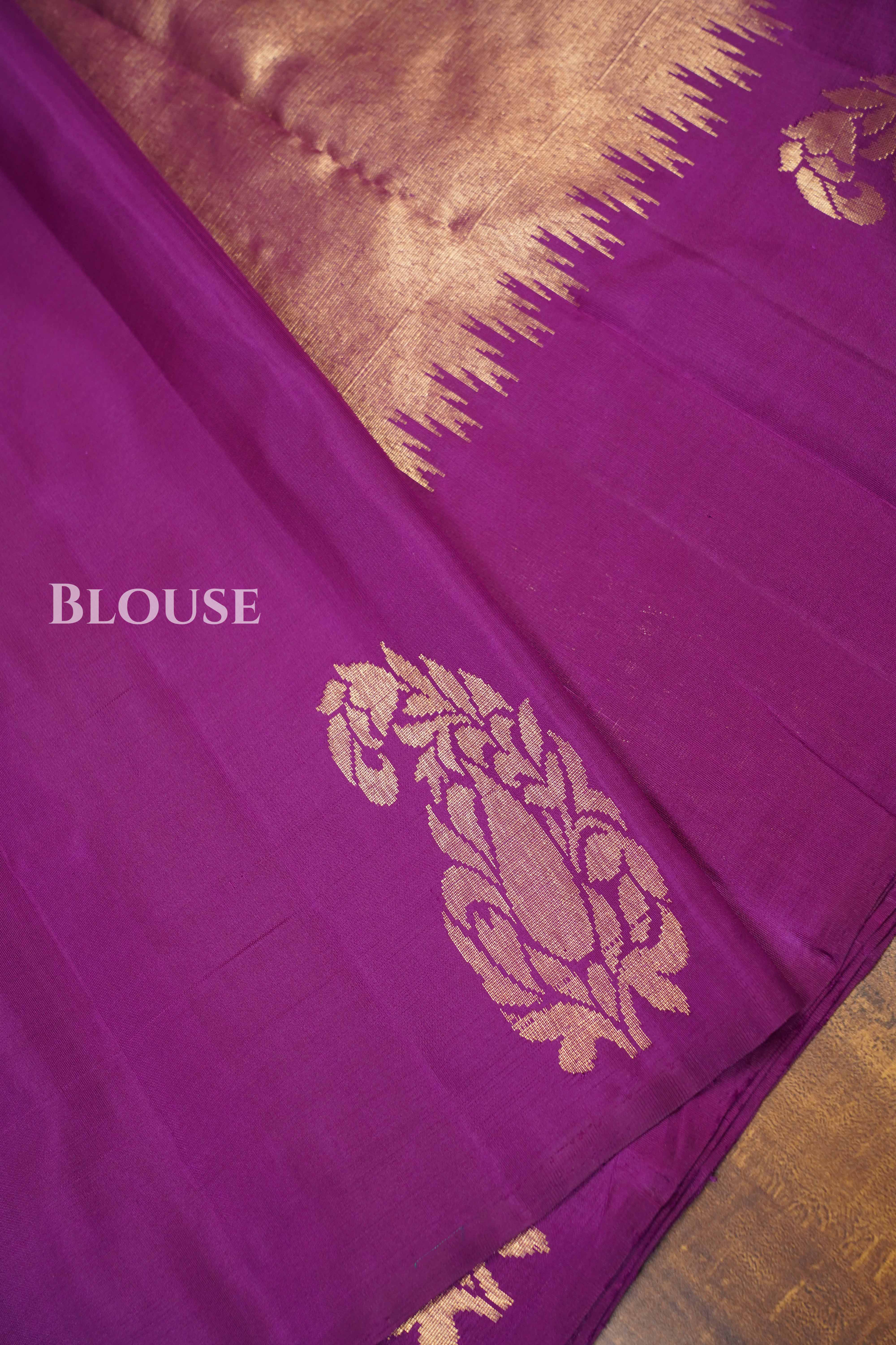 Deep Wine Tissue Pure Kanchivarm Silk Saree