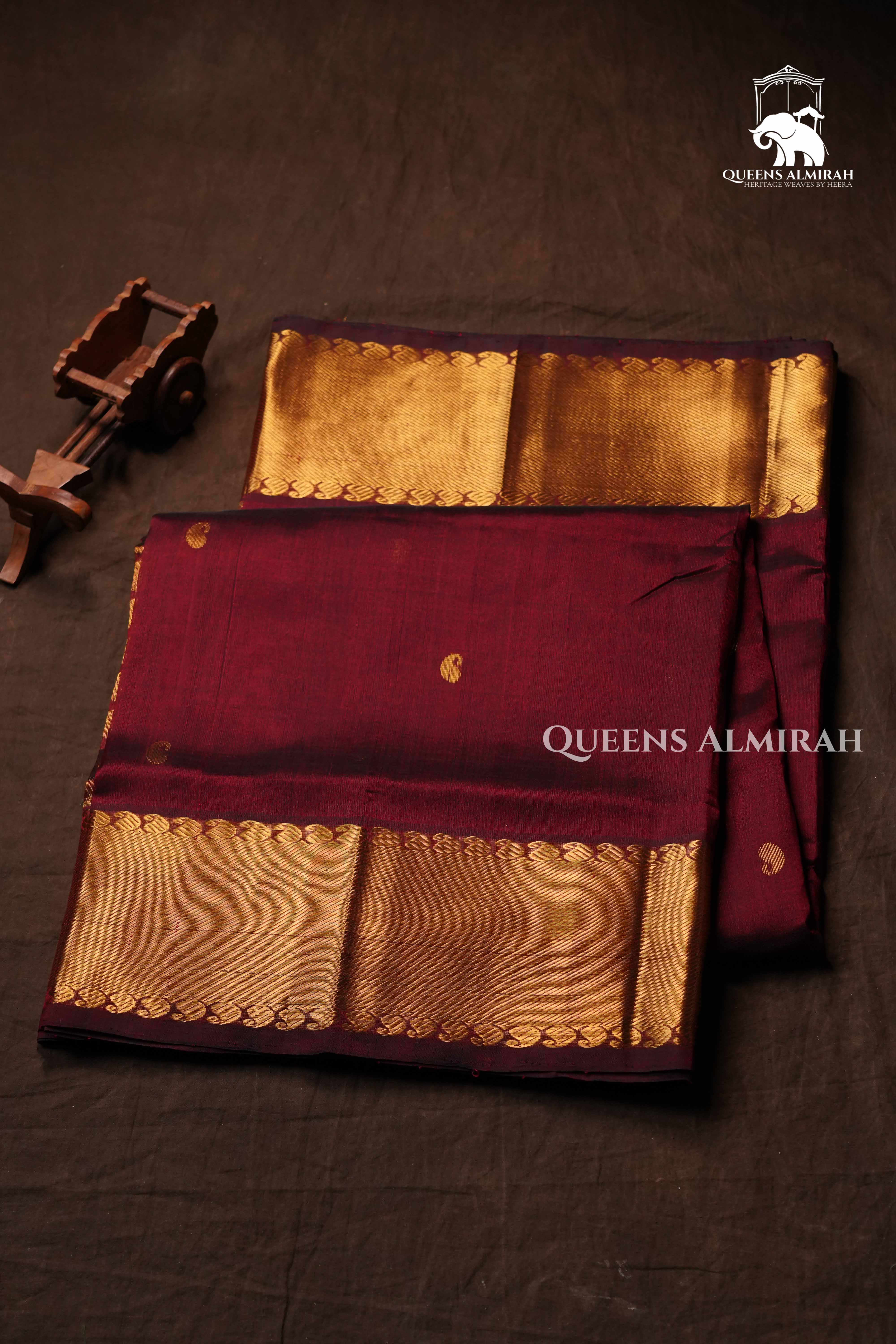 Maroon Pure Kanchi Silk Cotton Saree