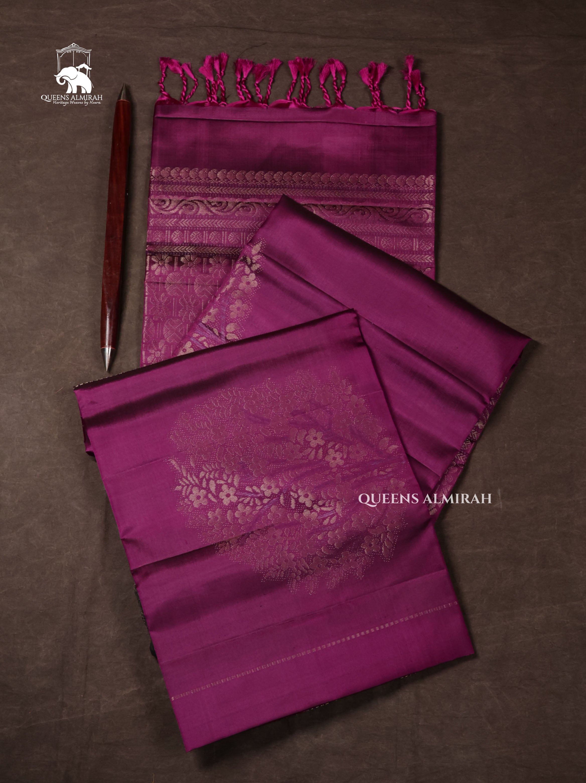 Purple Pure Soft Silk Saree
