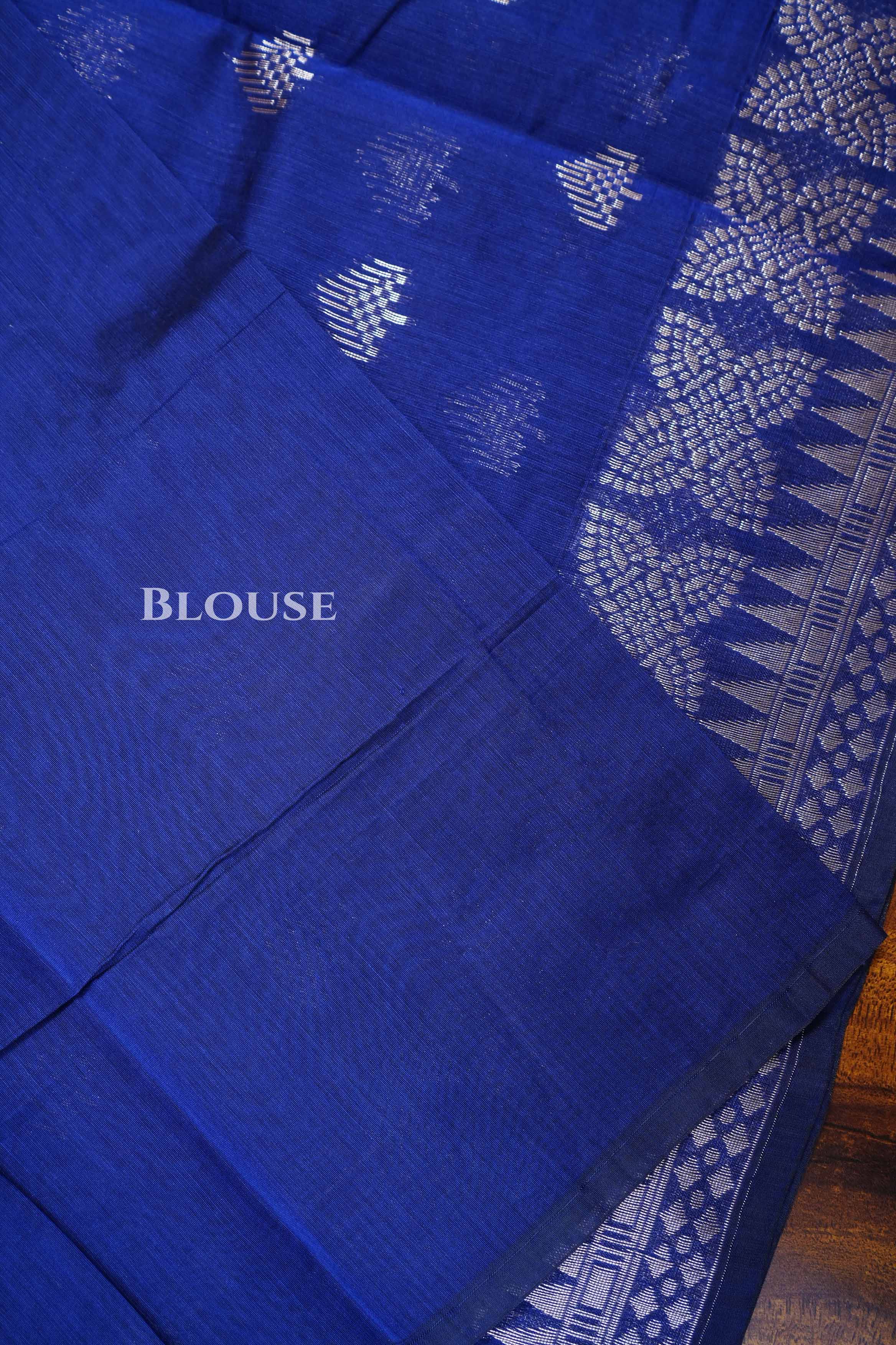 Navy Blue Semi Silk Cotton Saree