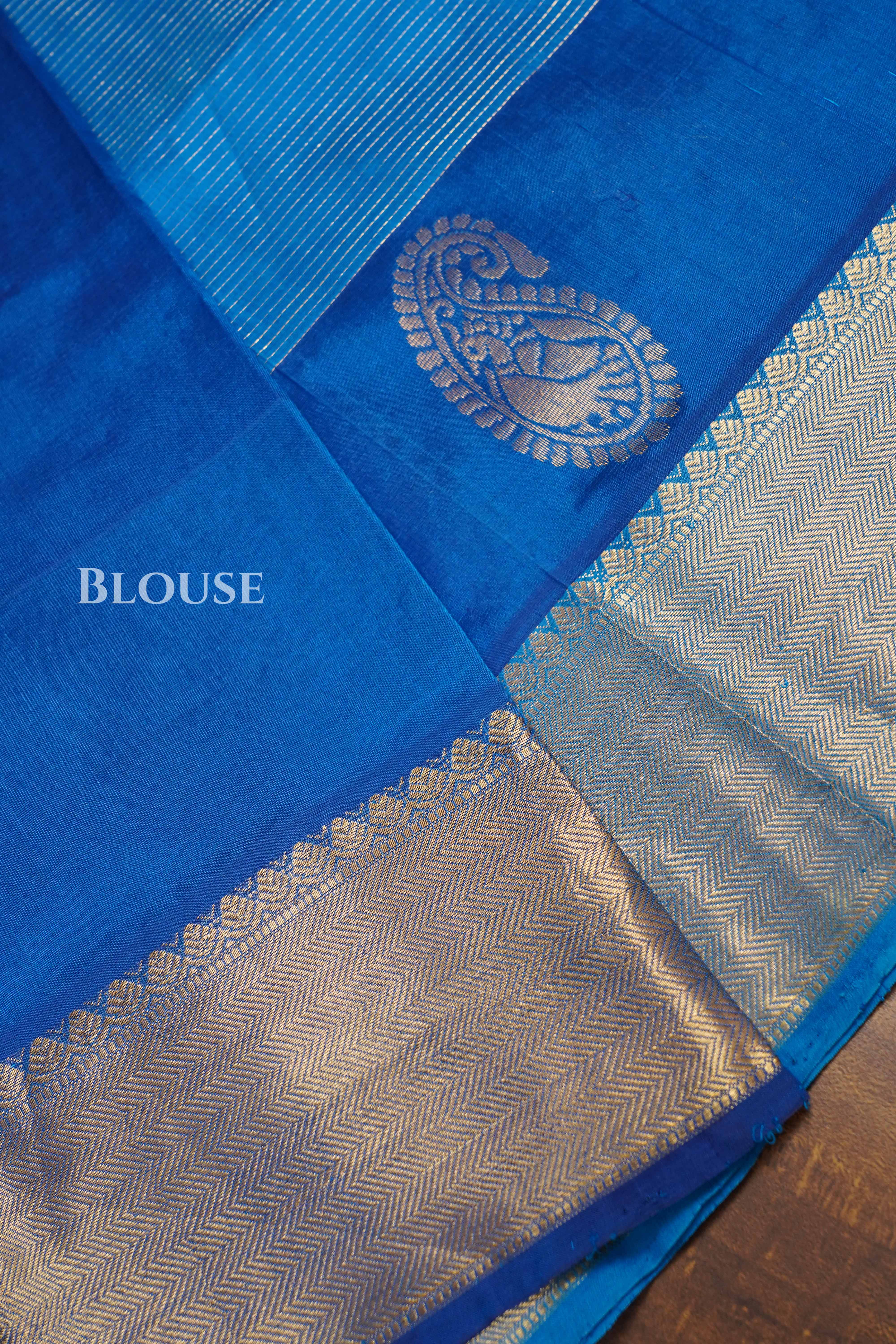 Water Blue Pure Kanchi Silk Cotton Saree