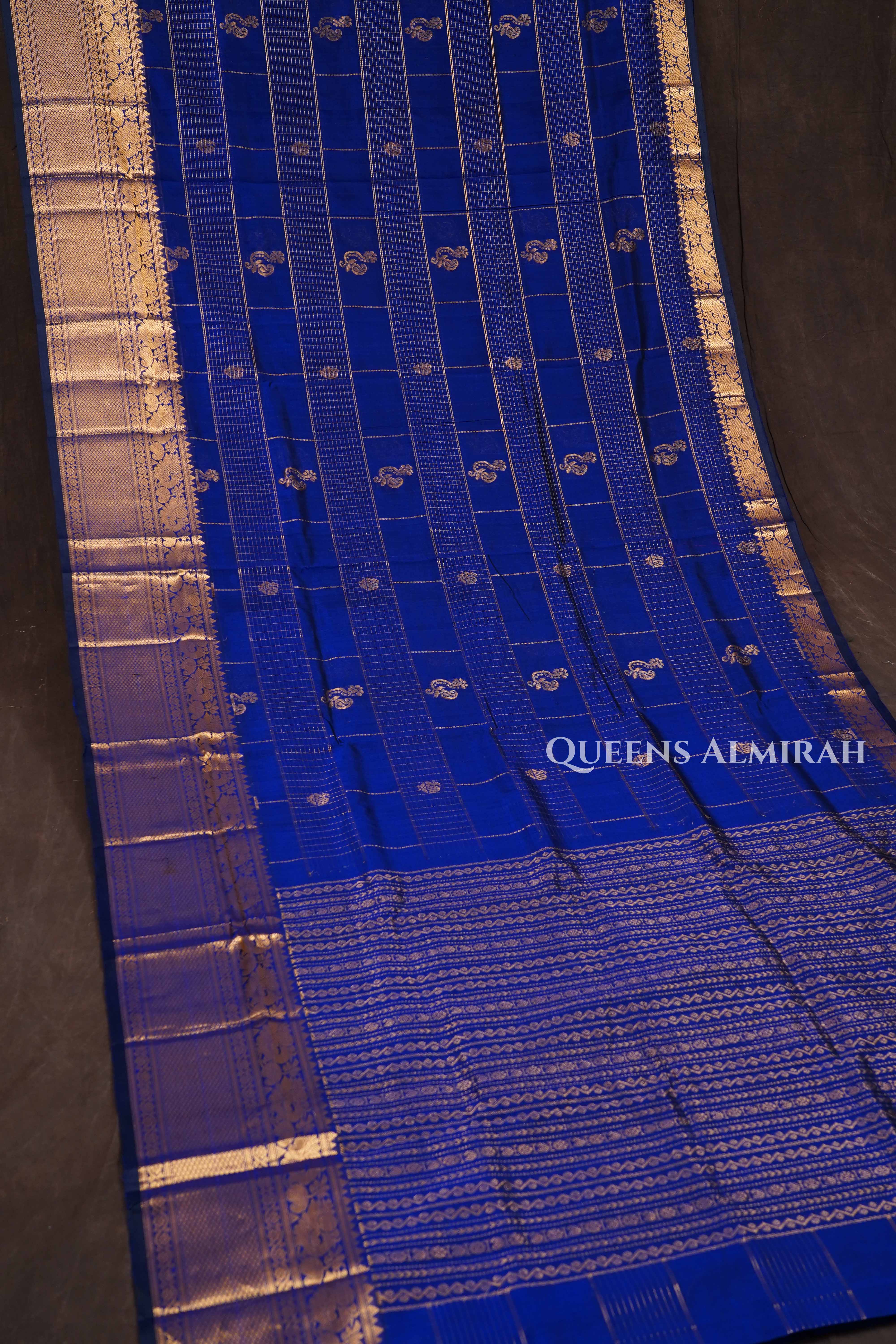 Royal Blue Pure Silk Cotton Saree