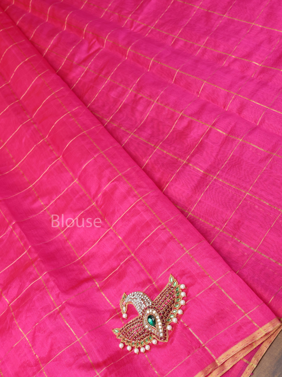 Pink Maya Pakshi Designer Pure Chanderi Silk Saree