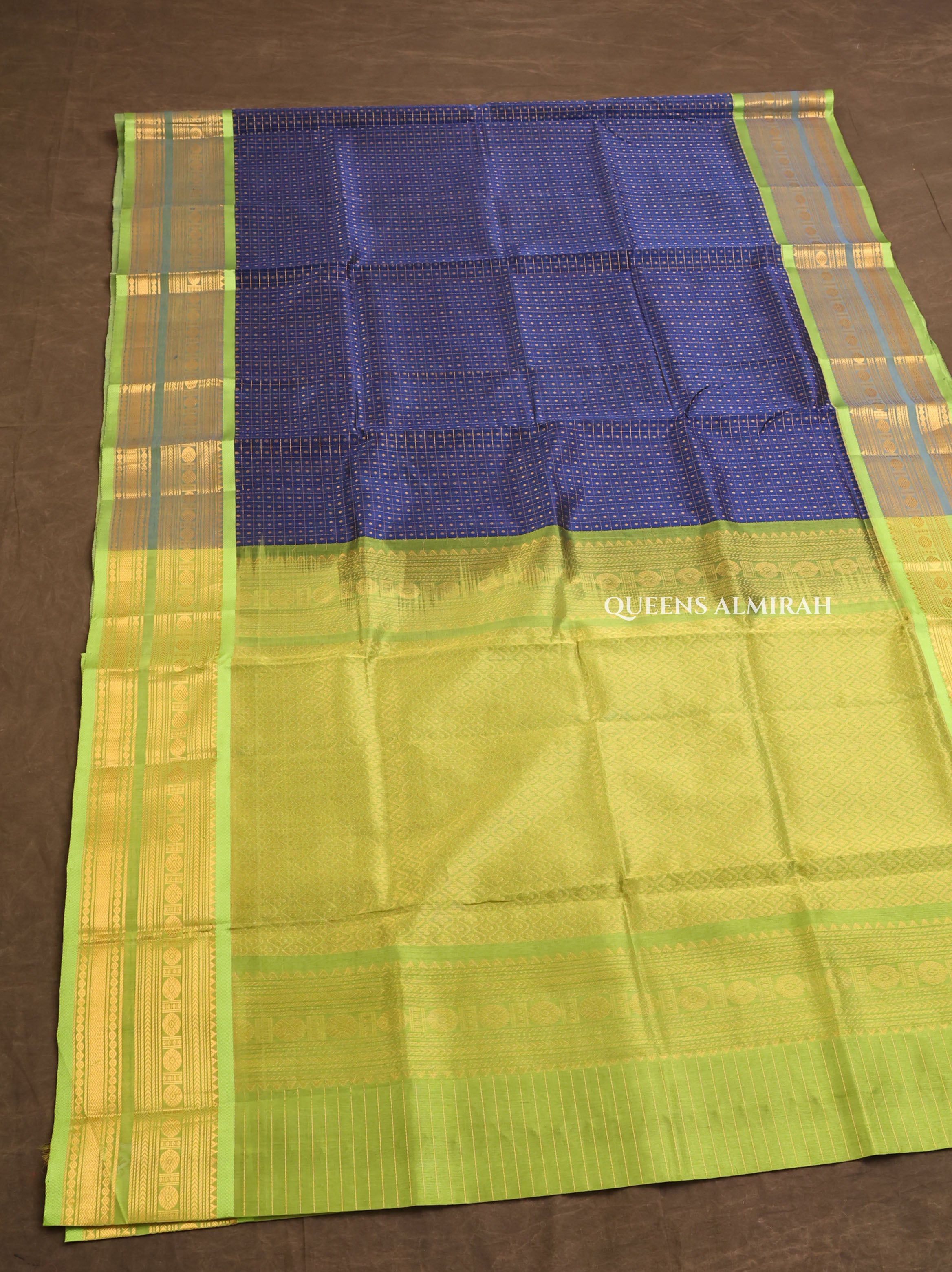 Blue With Green Pure Silk Cotton Saree