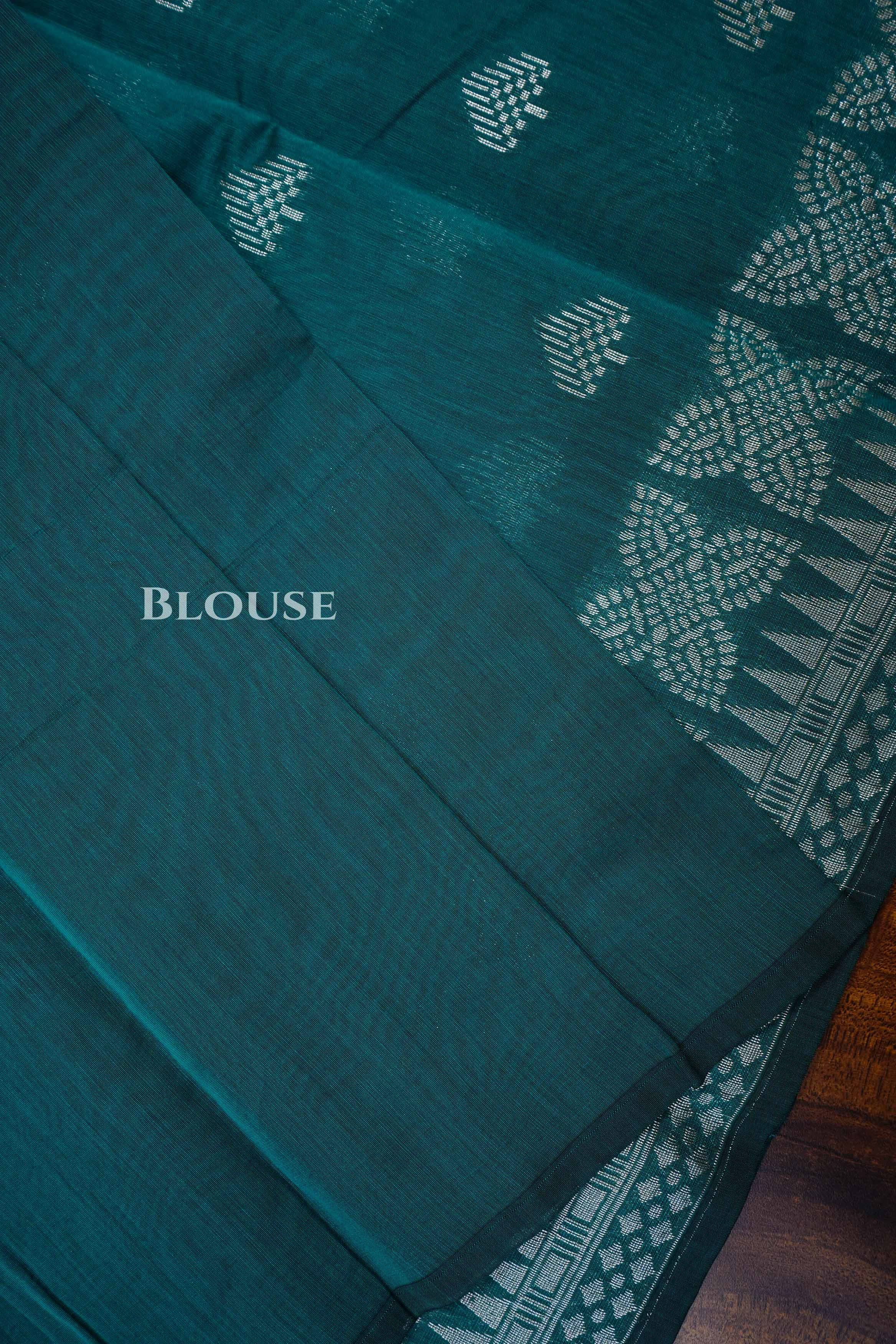 Sea Green Semi Silk Cotton Saree