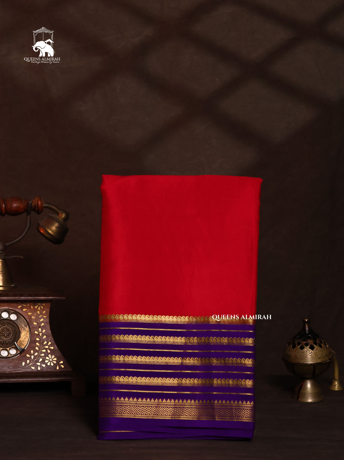 Red With Purple Mysore Silk Saree