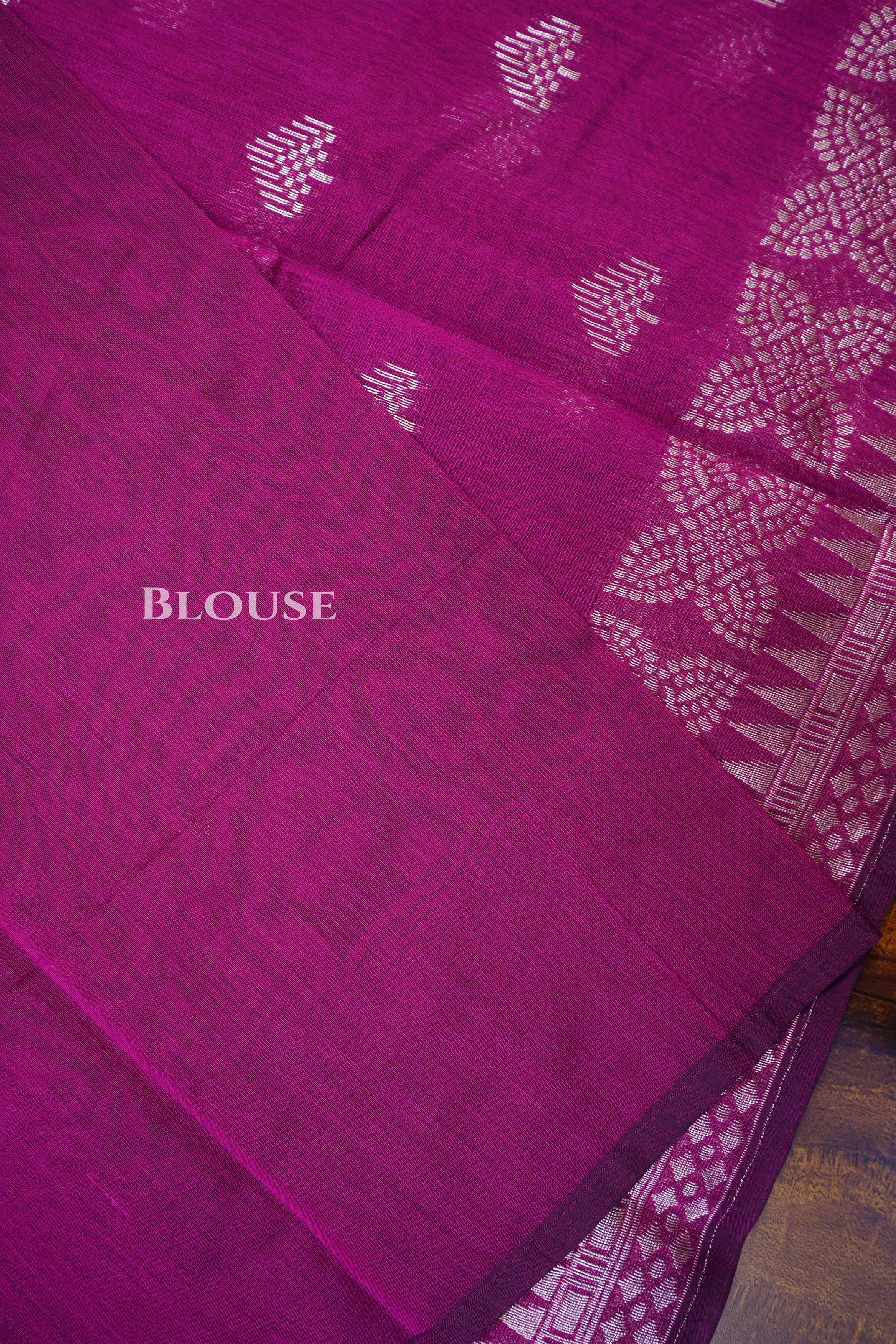 Purple Semi Silk Cotton Saree