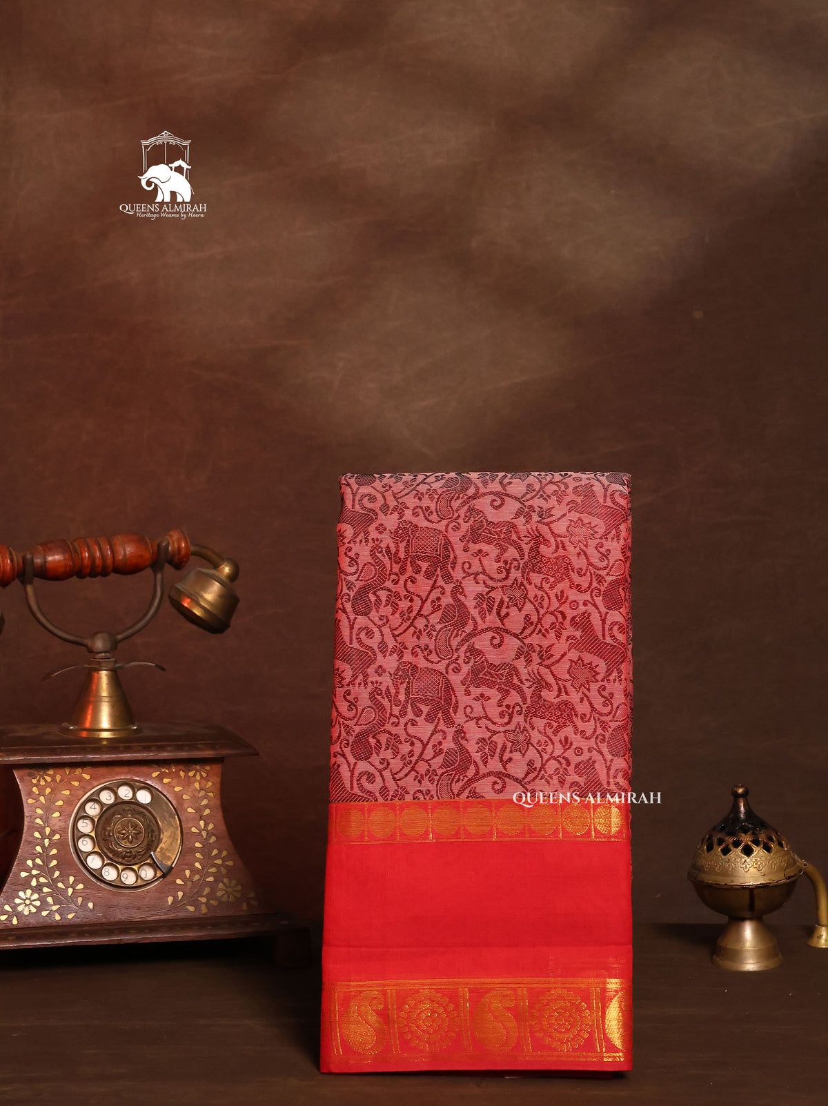 Pink With Red Kanchi Cotton Saree