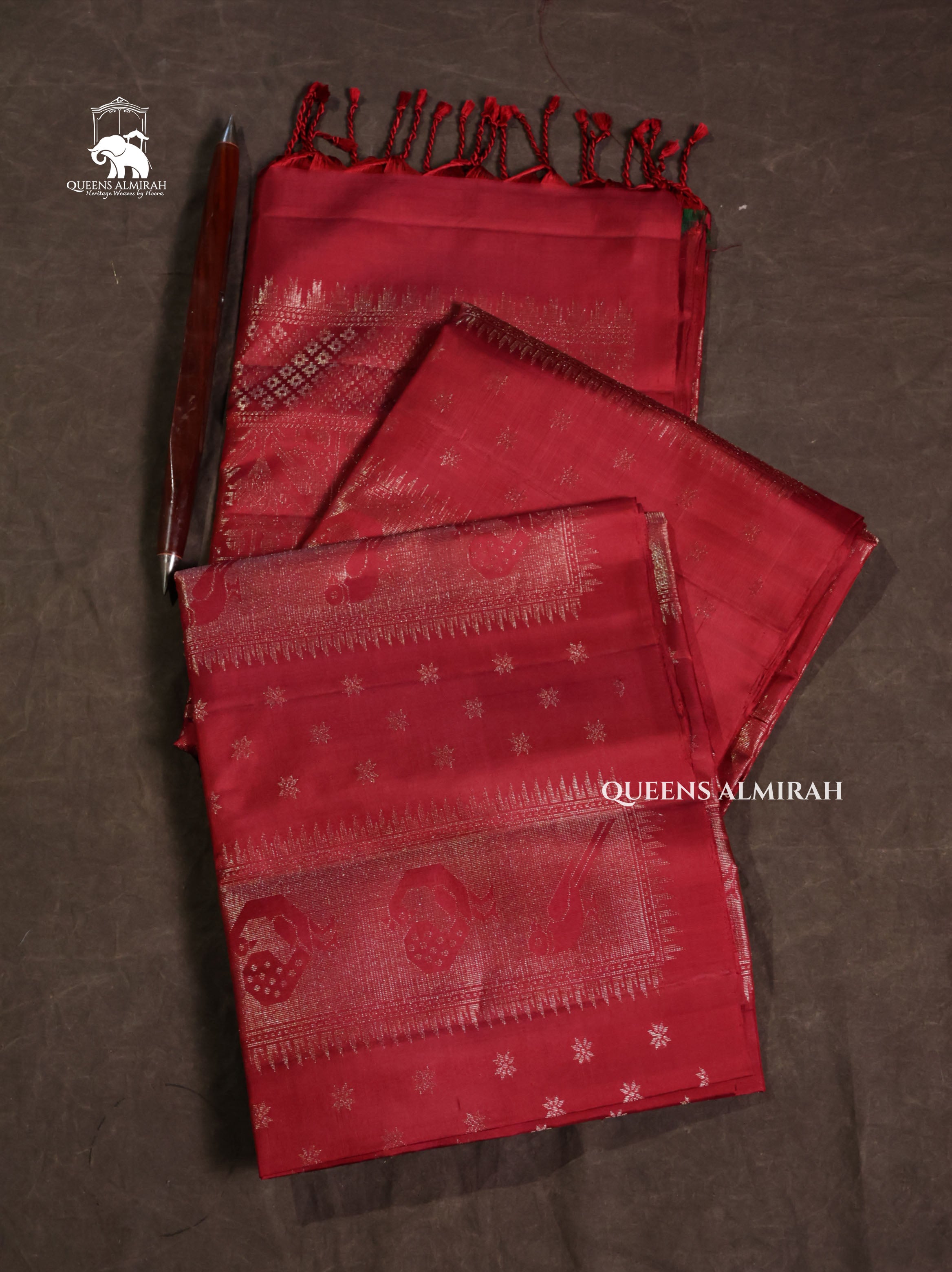 Maroon Pure Soft Silk Saree
