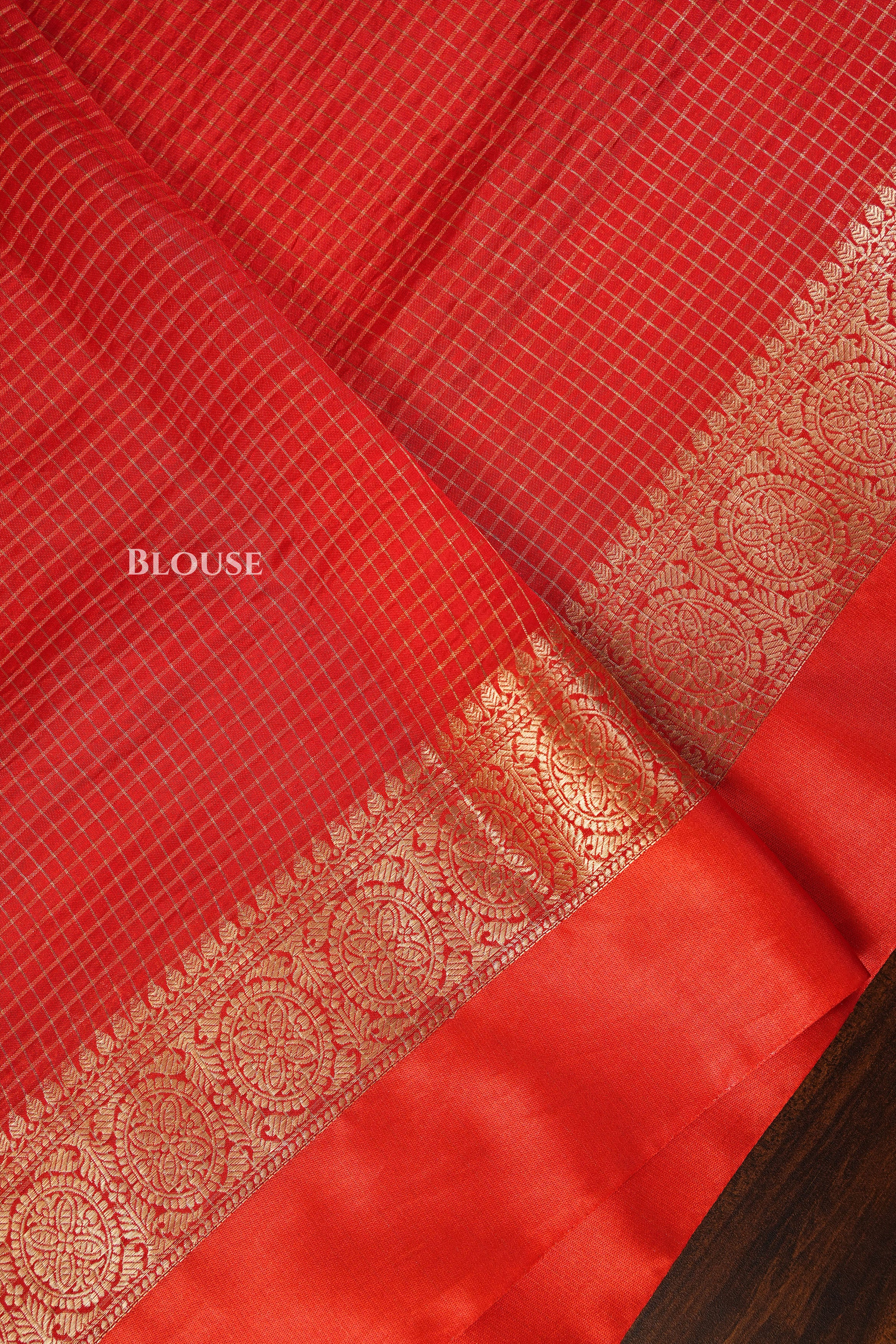 Red Maheshwari Silk Saree