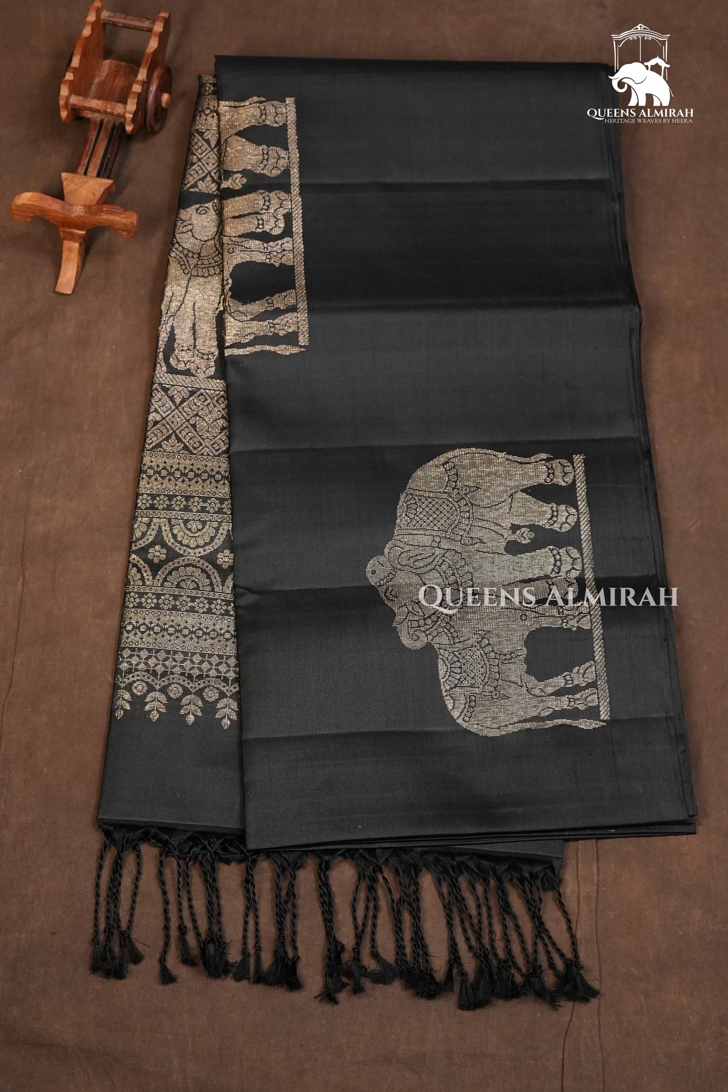 Black Pure Soft Silk Saree