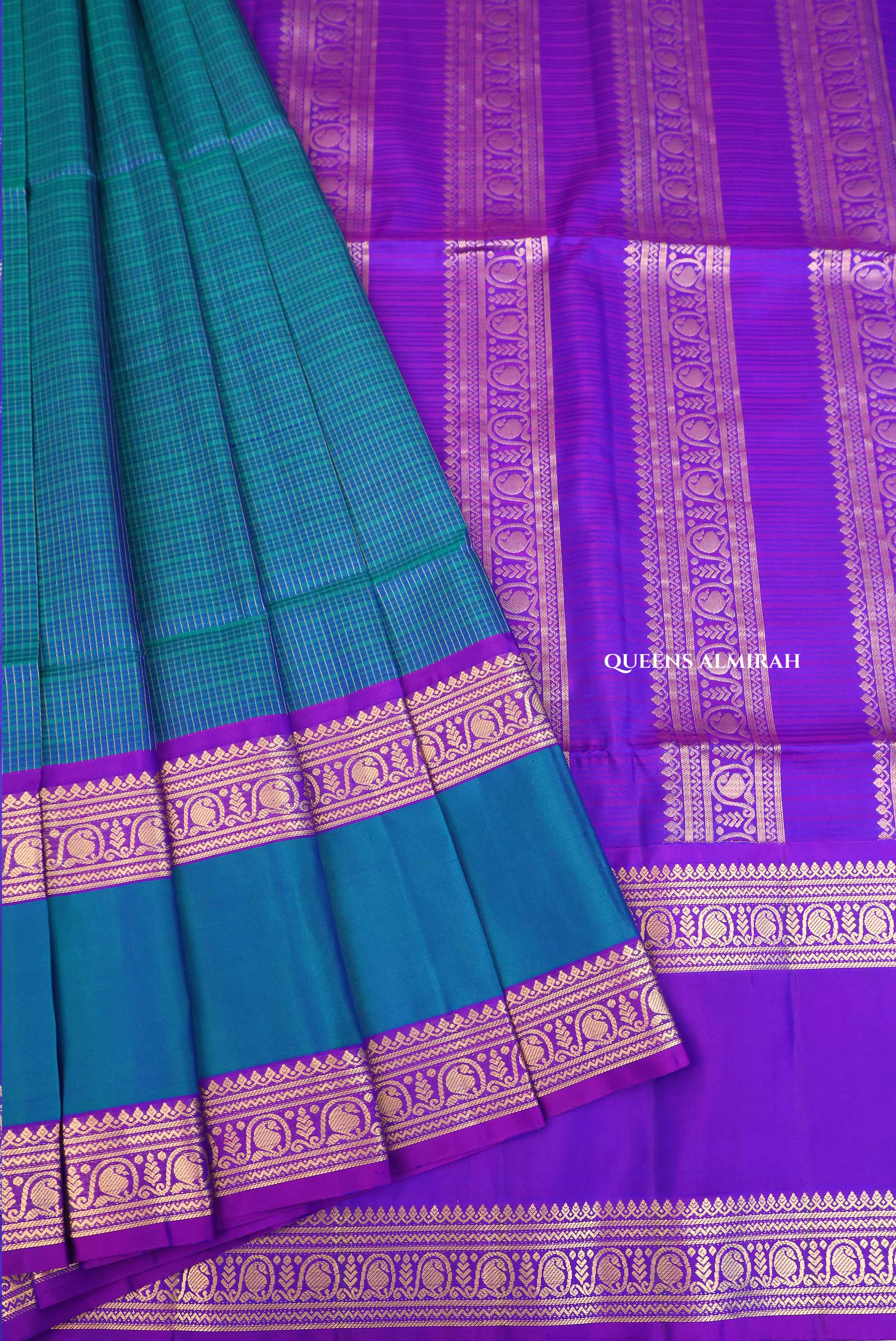 Mayil Kazhuthu Blue Payadi Pure Soft Silk Saree