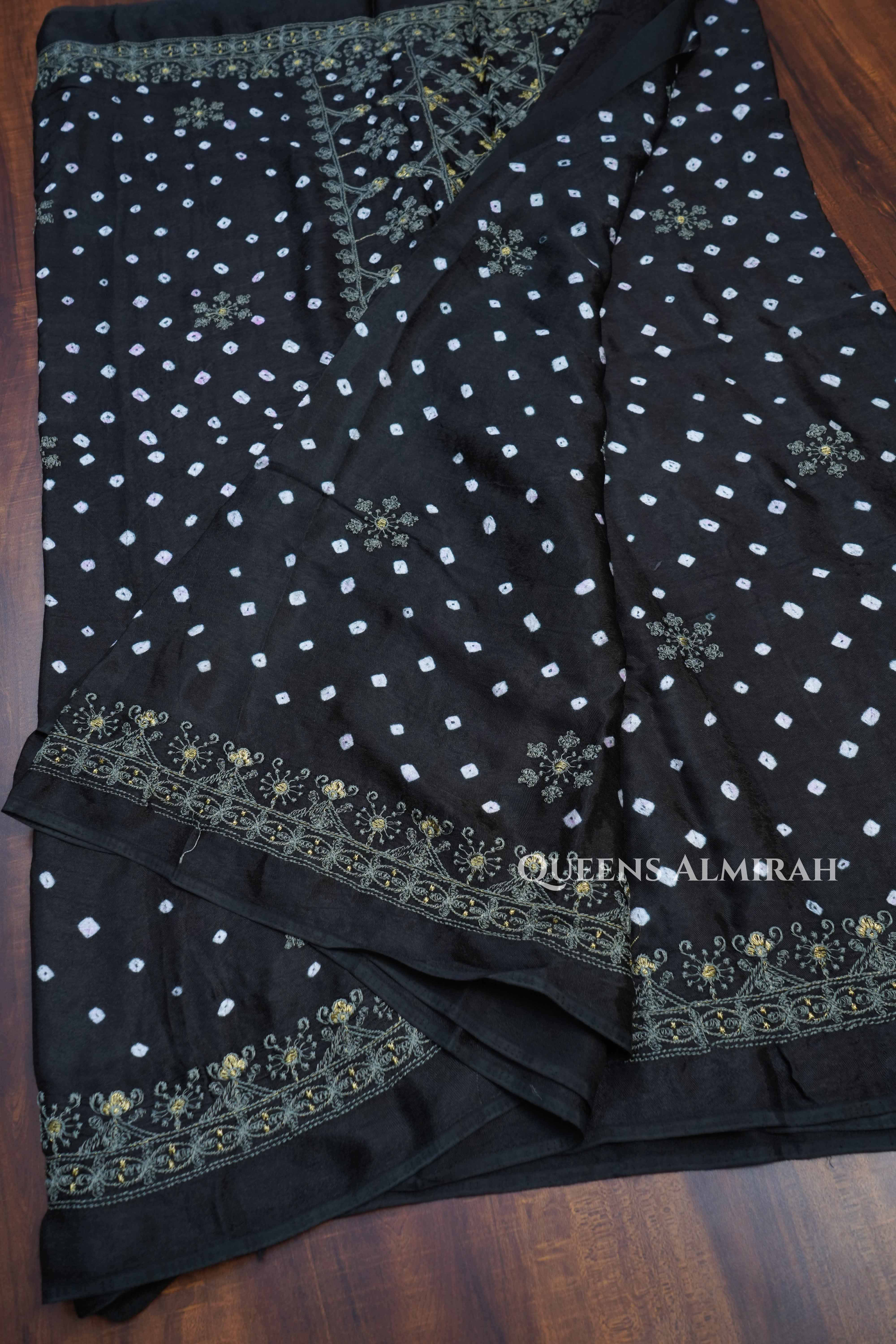 Black Modal Silk Saree